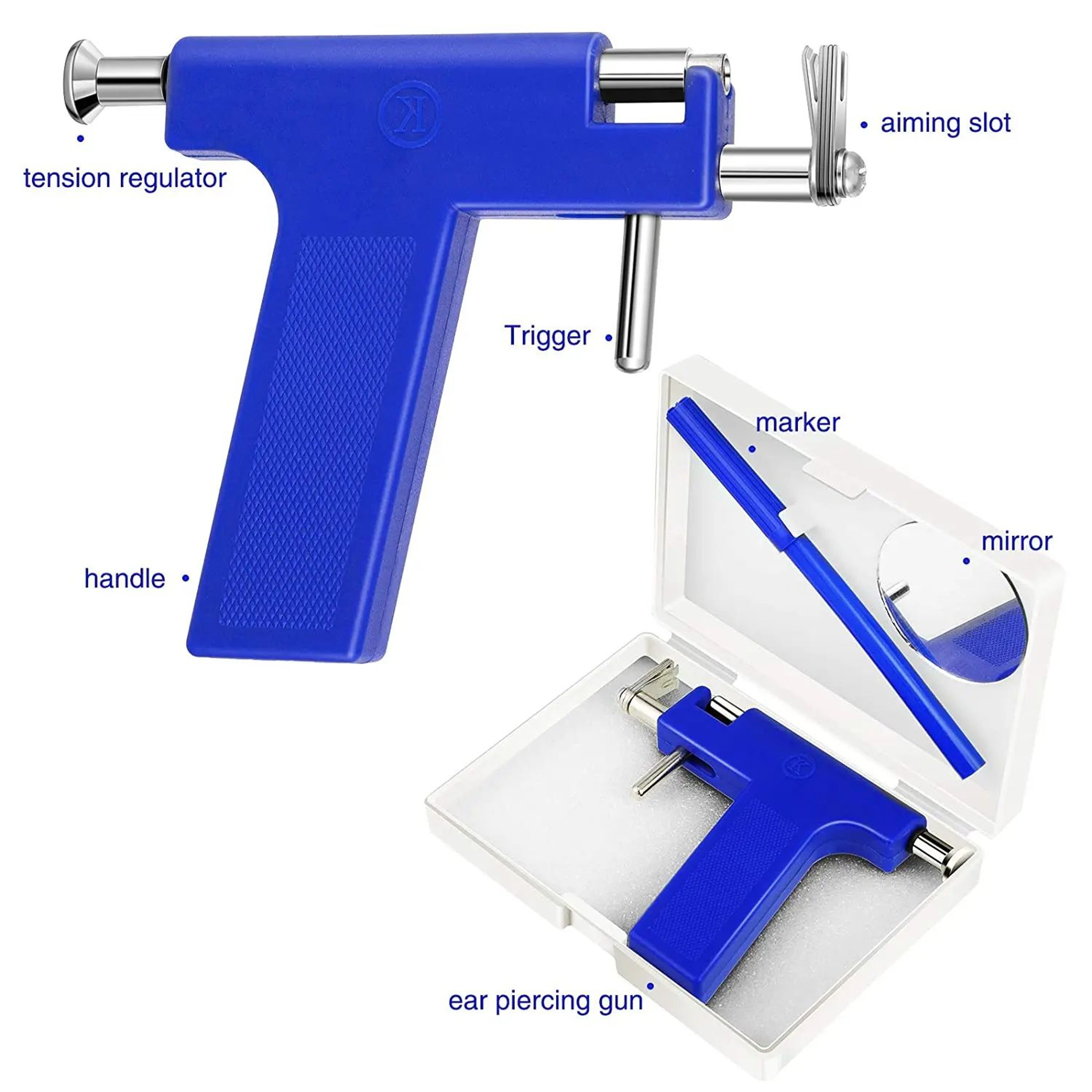 Professional Ear Piercing Gun Tool Set With 98 Stainless Steel Studs For Ears Nose And Body 3