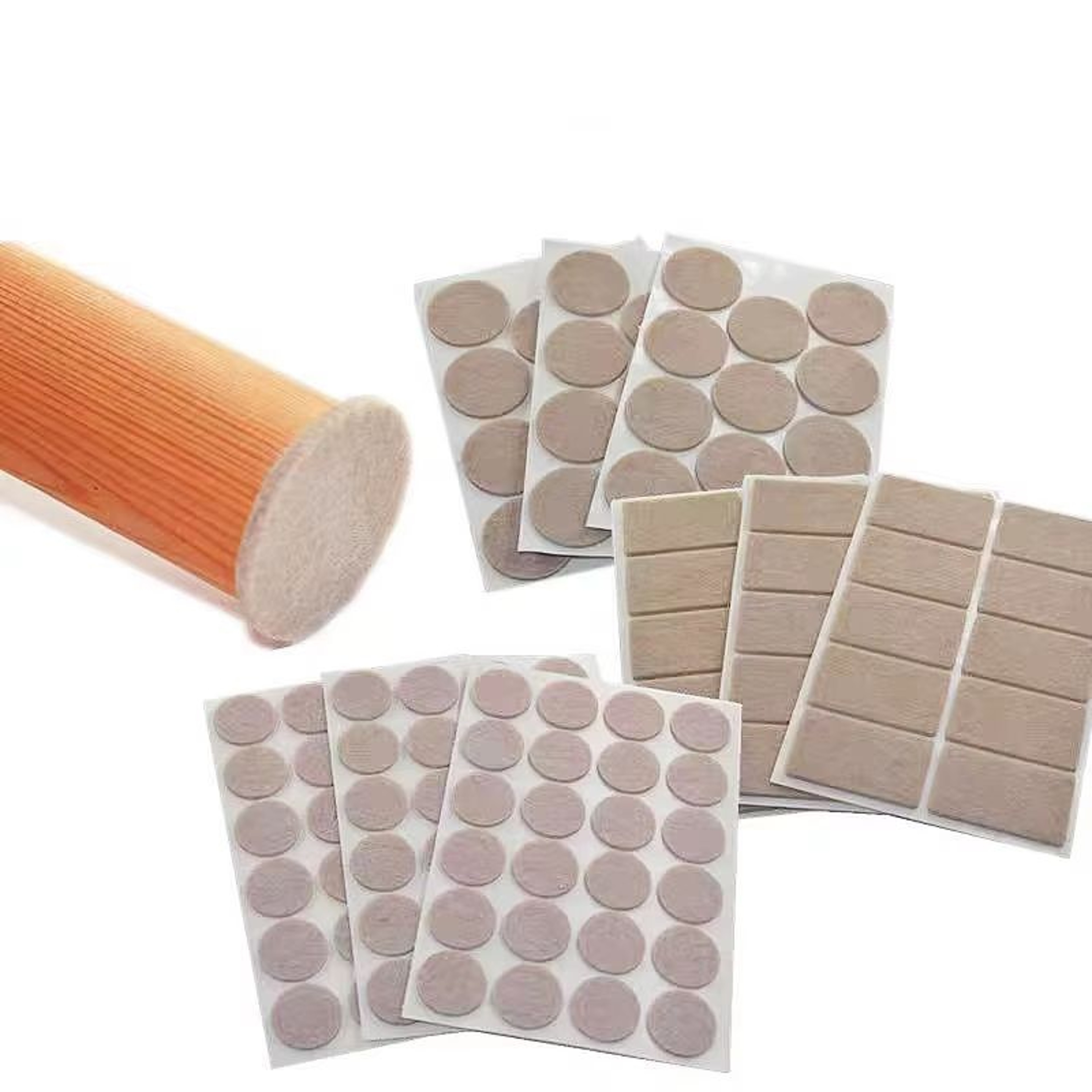 SelfAdhesive Felt Chair Leg Pads Floor Protectors 3mm 012 In Thick 72Piece Set 1