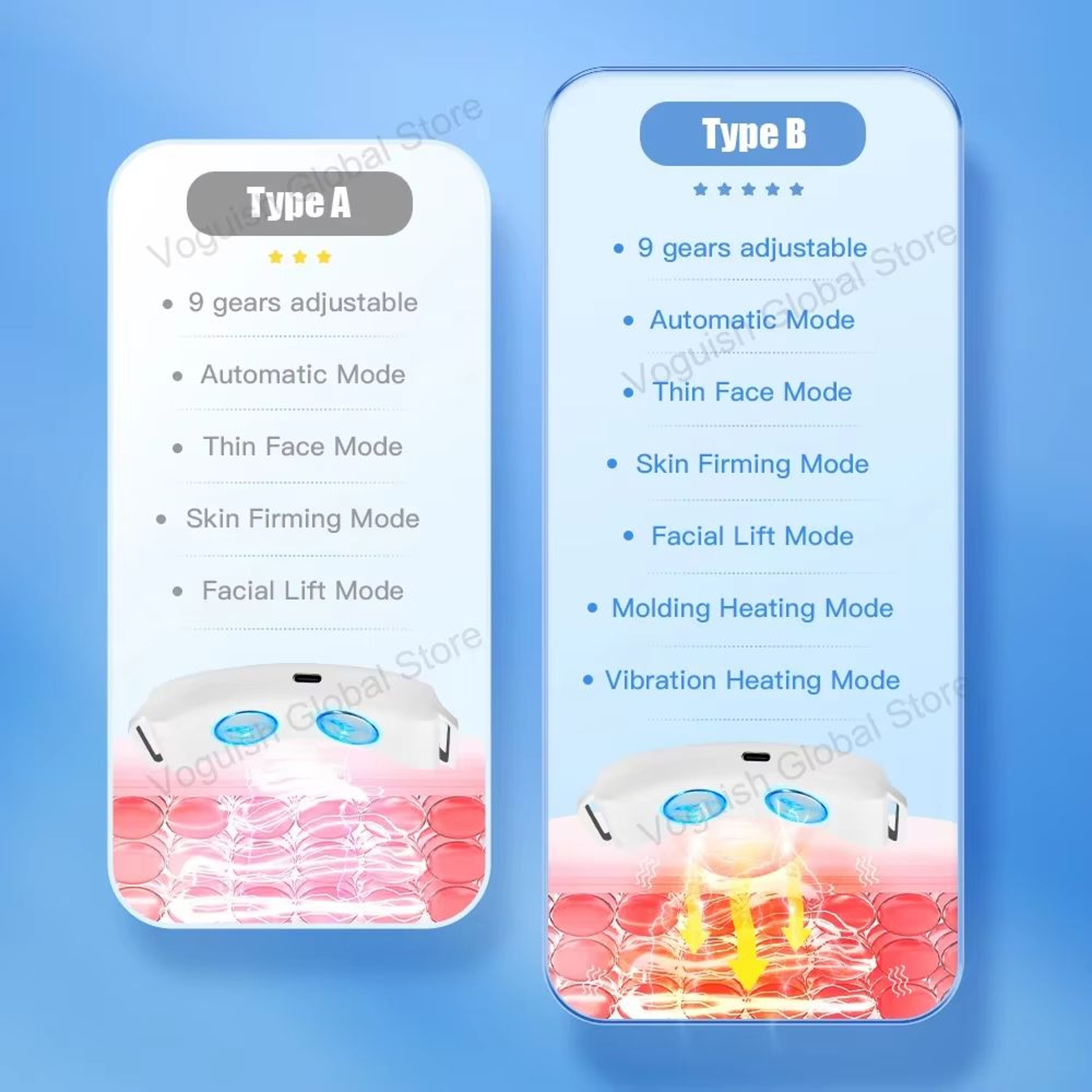 EMS Microcurrent Face Lifting Massager For AntiWrinkle And VFace Skin Care 4