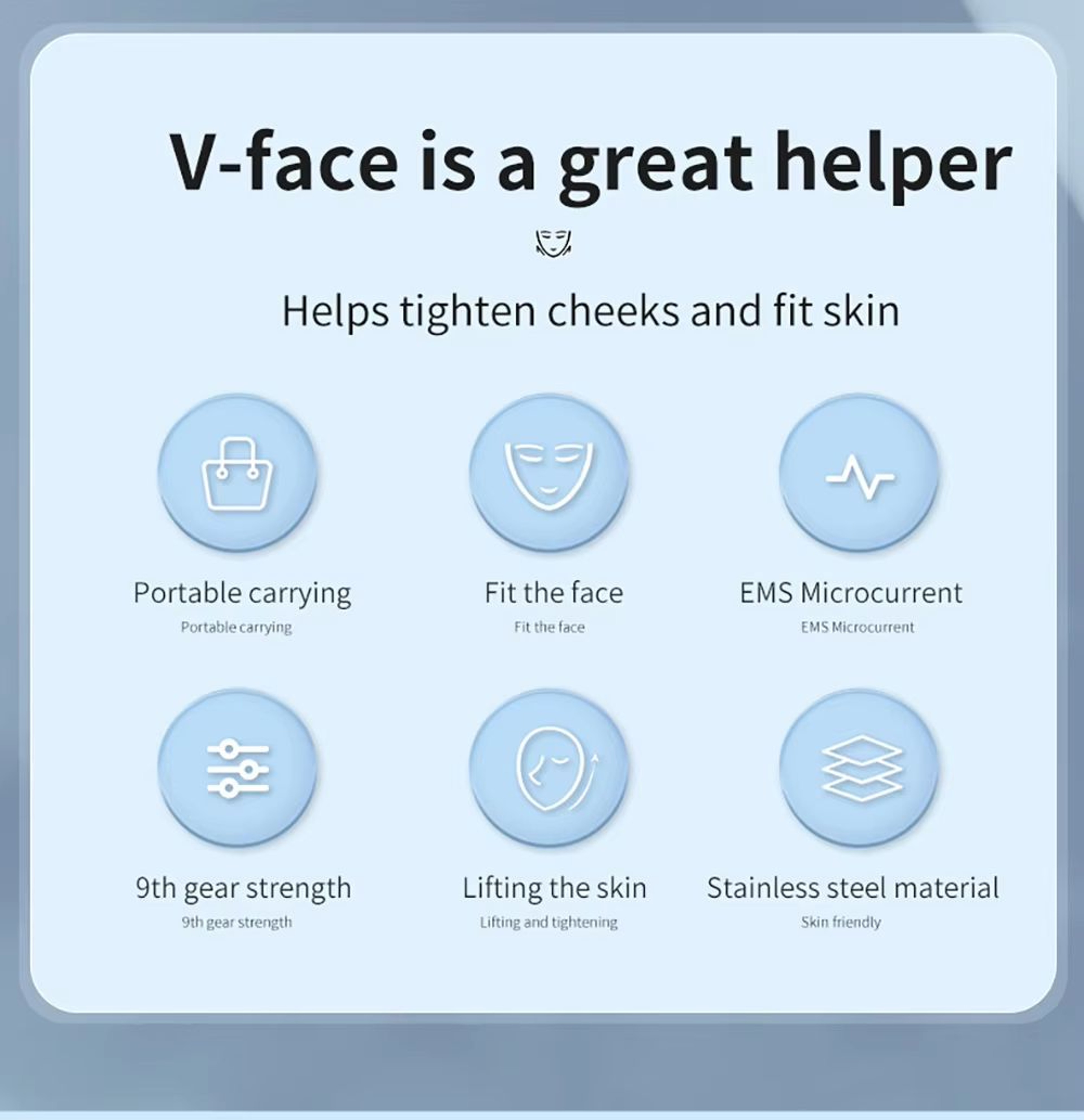 EMS Microcurrent Face Lifting Massager For AntiWrinkle And VFace Skin Care 5