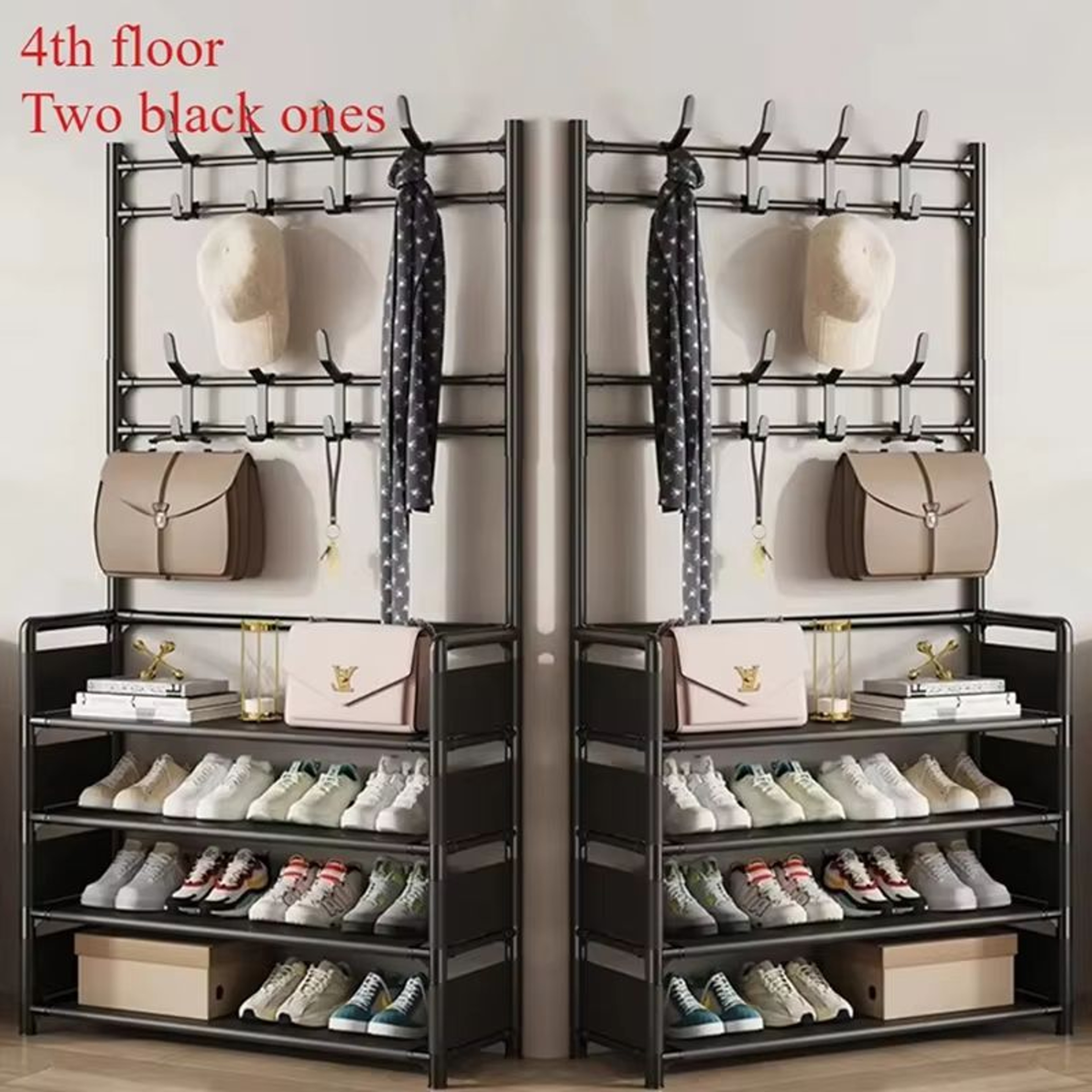 MultiLayer Clothes And Shoe Organizer Rack FloorStanding Hat  Shoe Storage Shelf 13