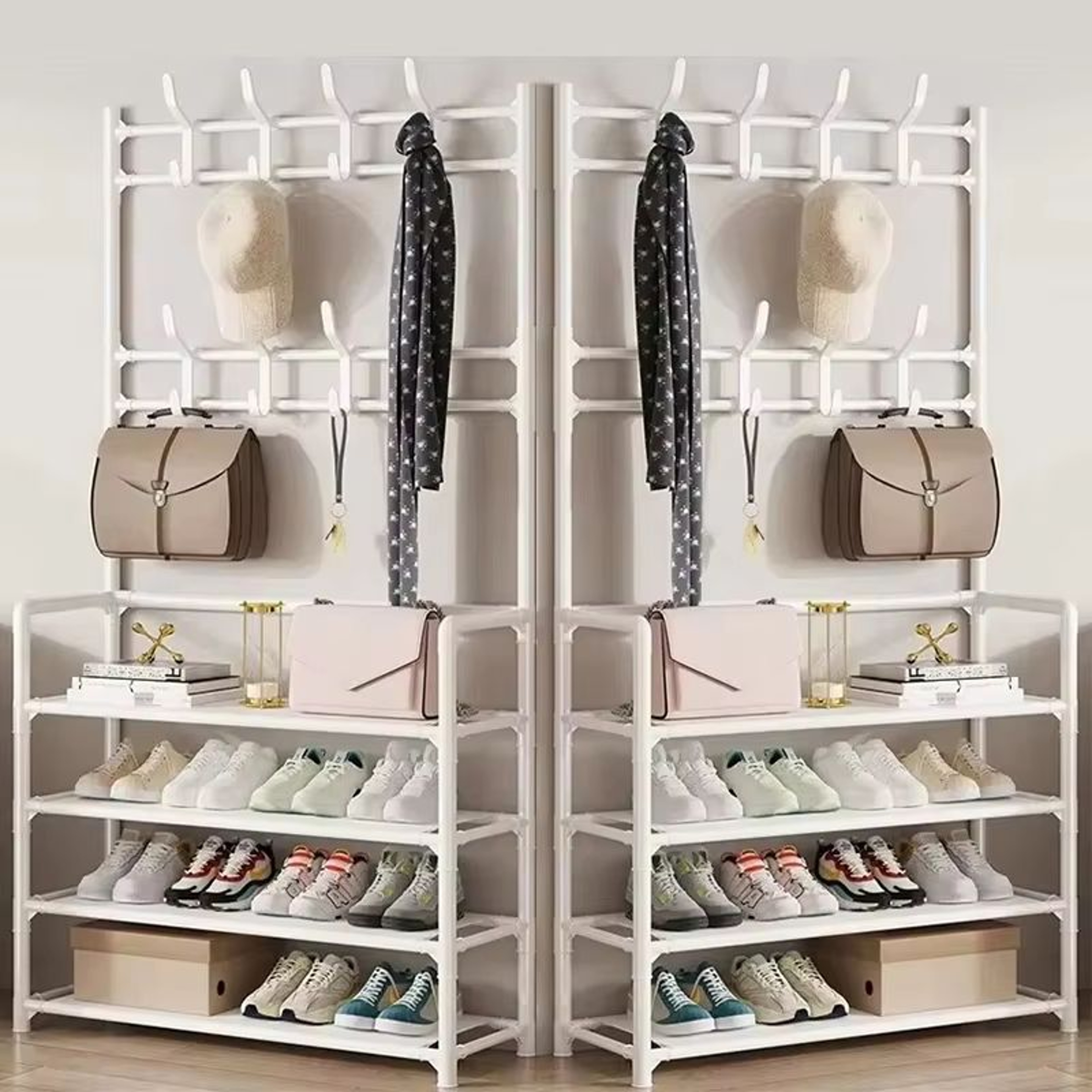 MultiLayer Clothes And Shoe Organizer Rack FloorStanding Hat  Shoe Storage Shelf 19