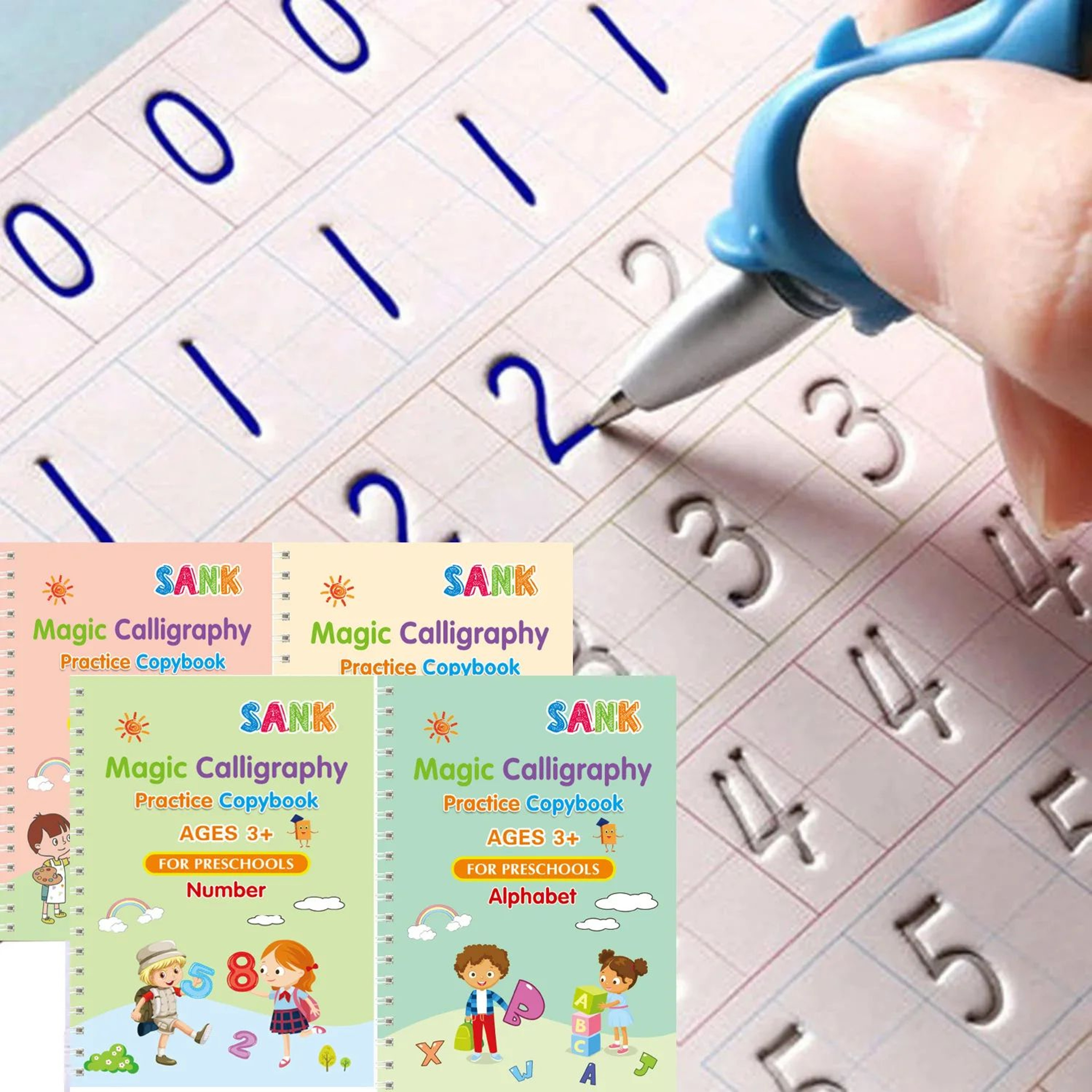 Reusable Magic Writing Practice Copybook Set For Kids 0