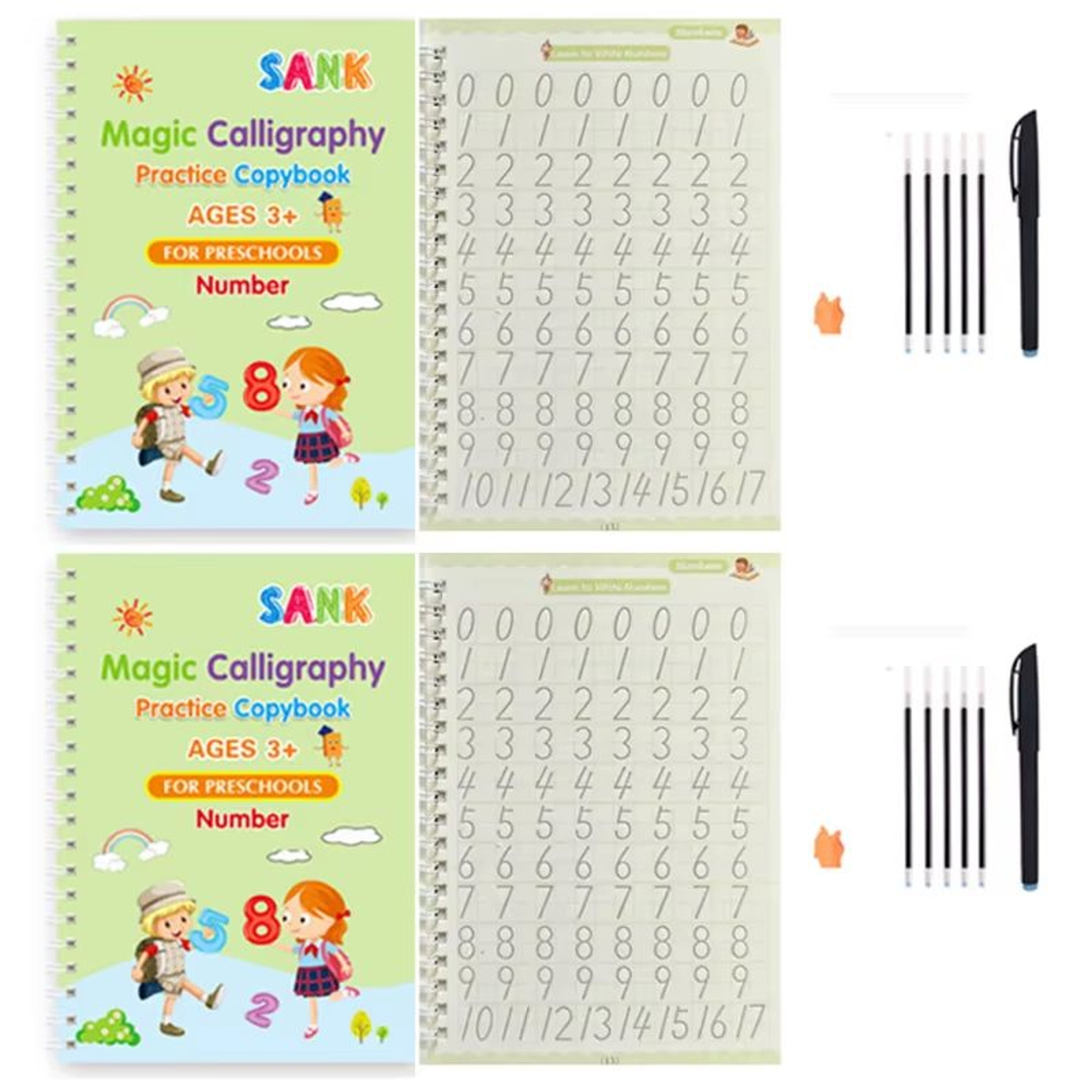 Reusable Magic Writing Practice Copybook Set For Kids 9