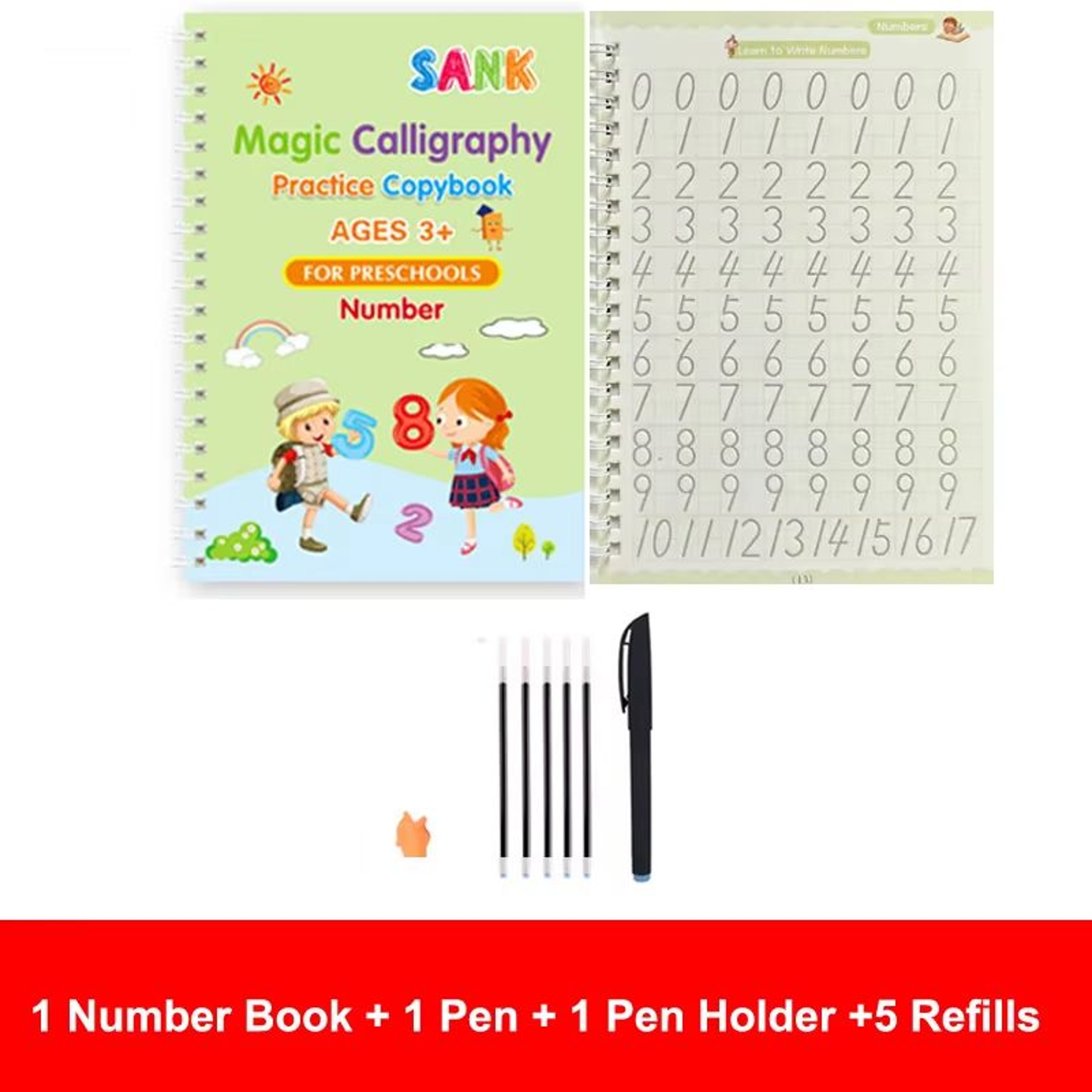 Reusable Magic Writing Practice Copybook Set For Kids 11