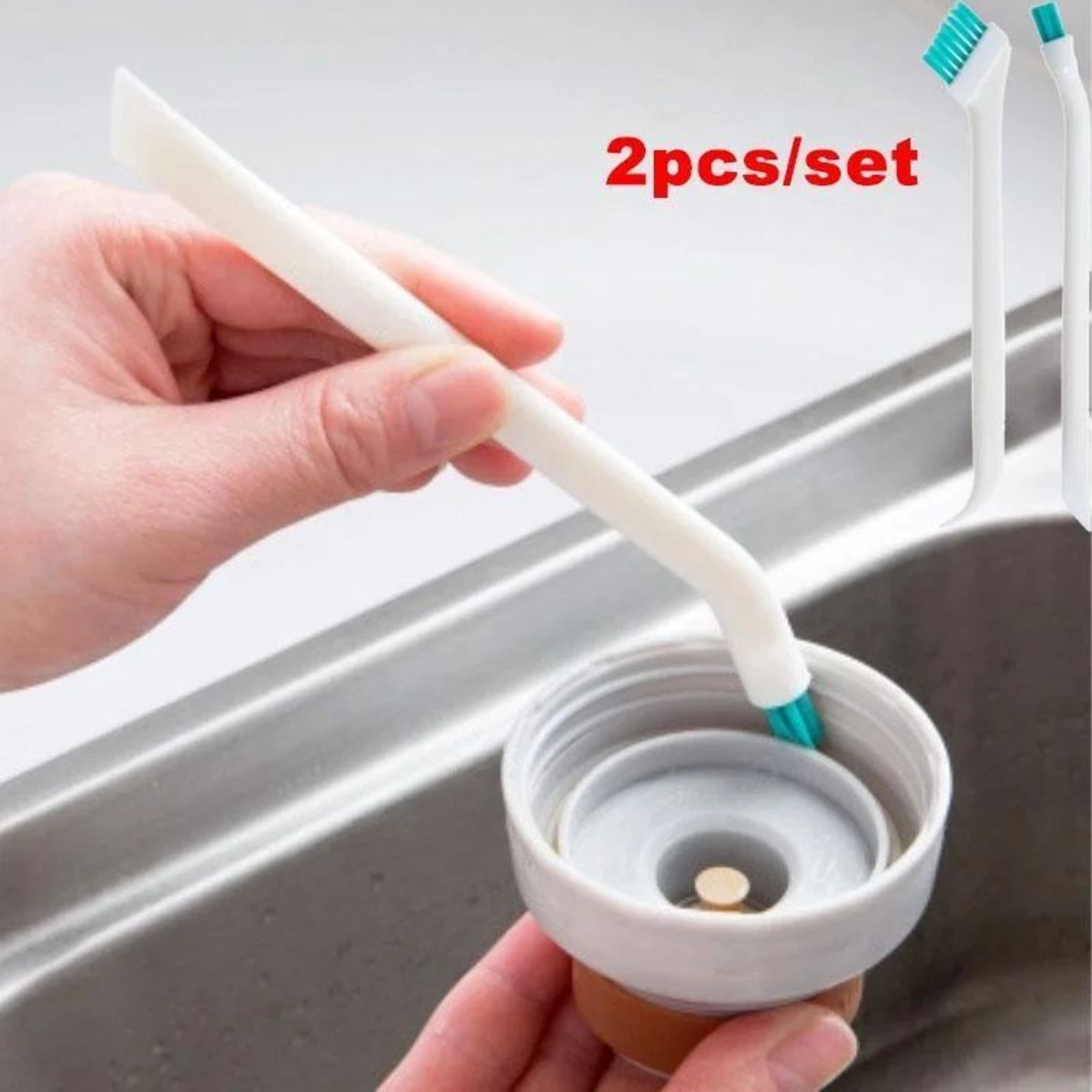 2Piece Long Handle Narrow Cleaning Brushes For Baby Bottle  Kitchen Gap Cleaning 0