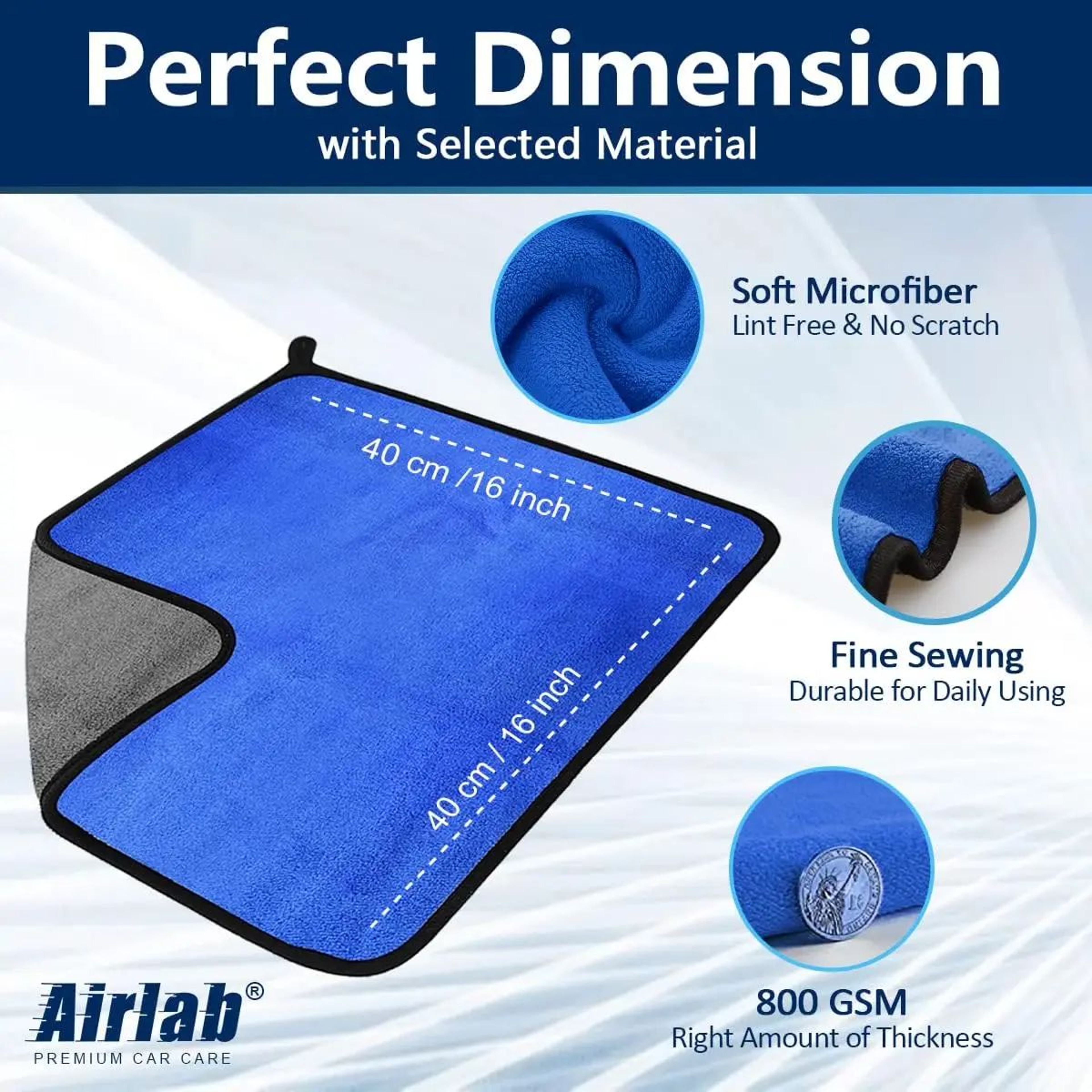Premium Microfiber Car Washing Towels Set 500GSM For Quick Dry Windows Mirrors And Surfaces 4