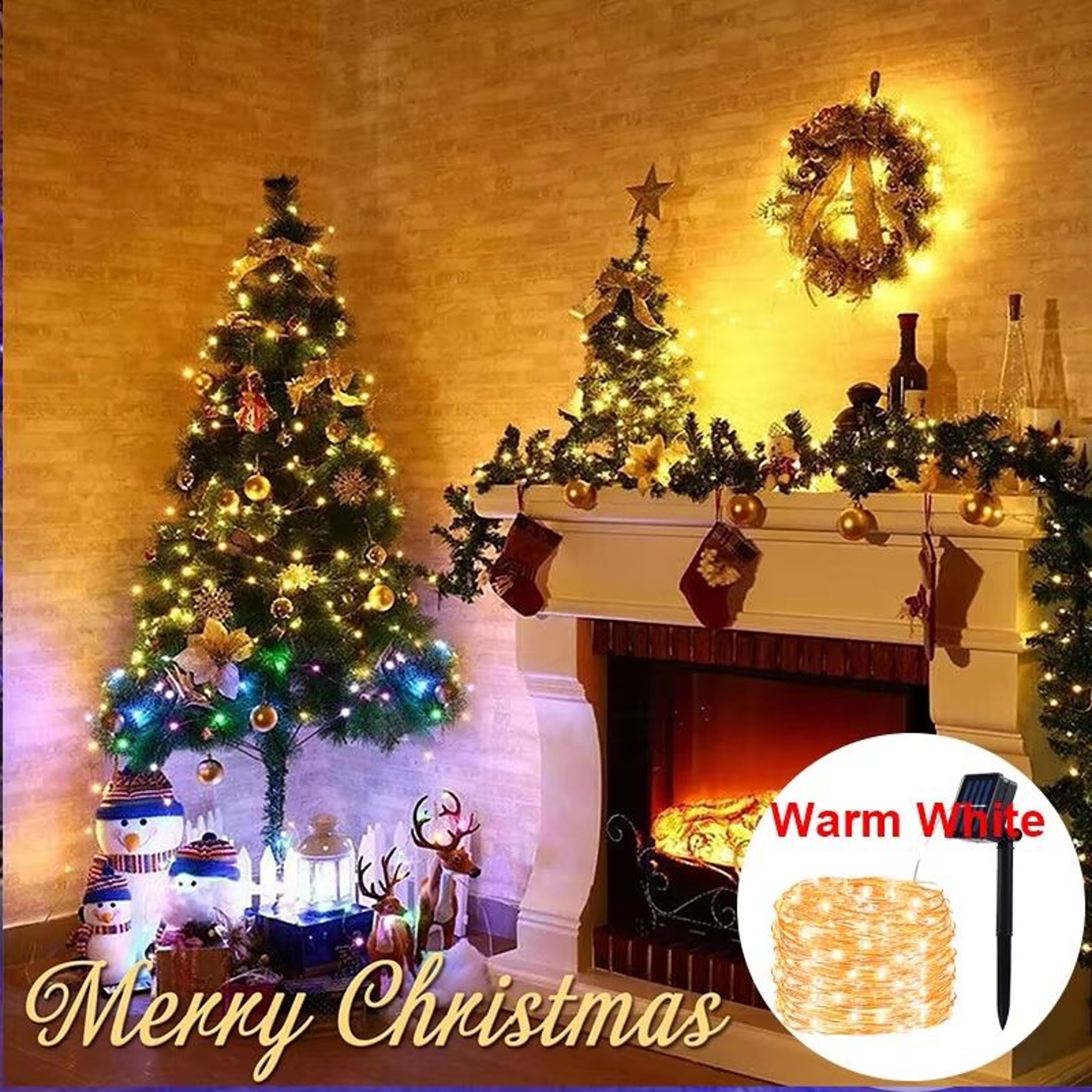Outdoor Solar LED Fairy String Lights Waterproof With 8 Lighting Modes For Garden Patio And Christm 8