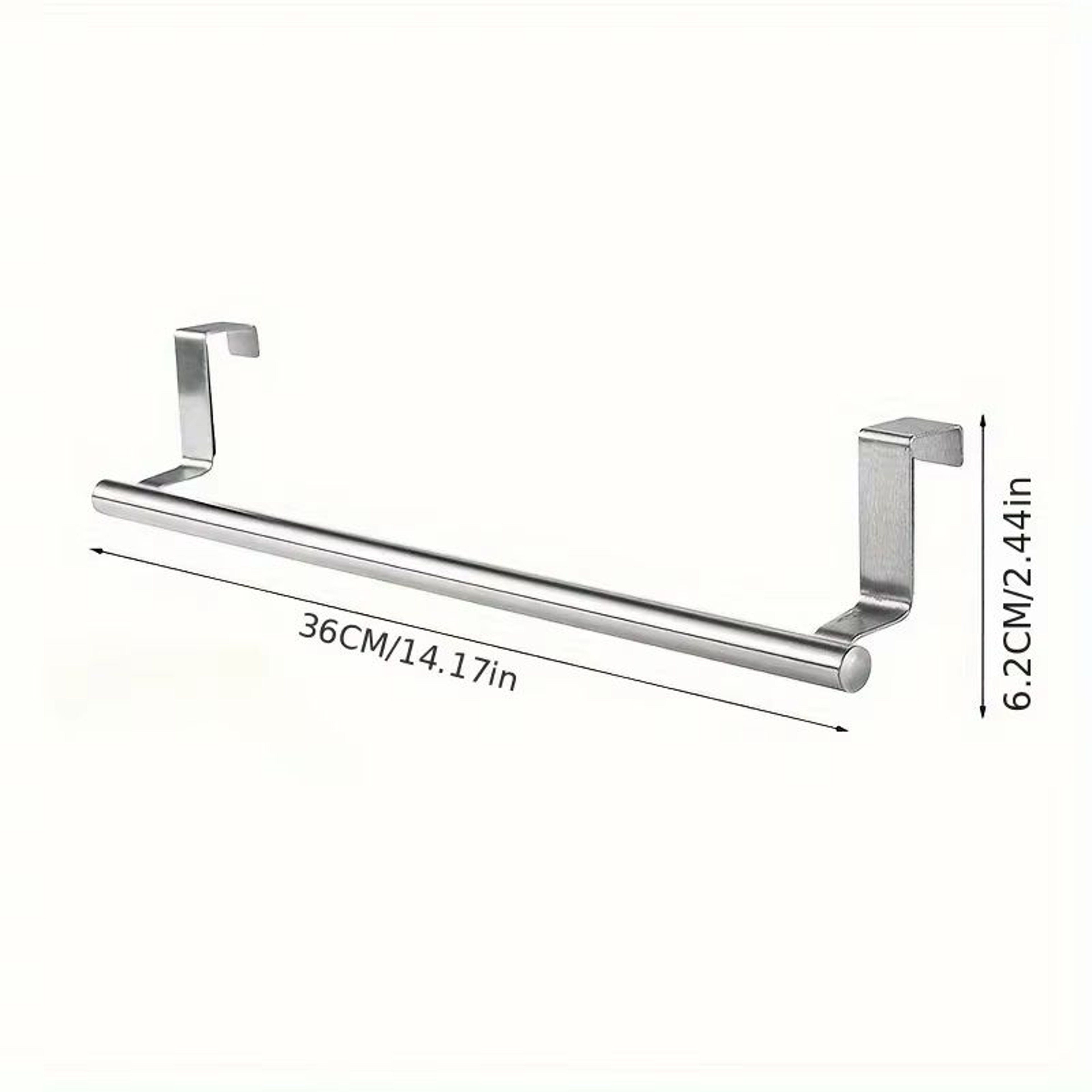 Stainless Steel OverDoor Towel Rack NoDrill Hanging Bar For Bathroom And Kitchen 7