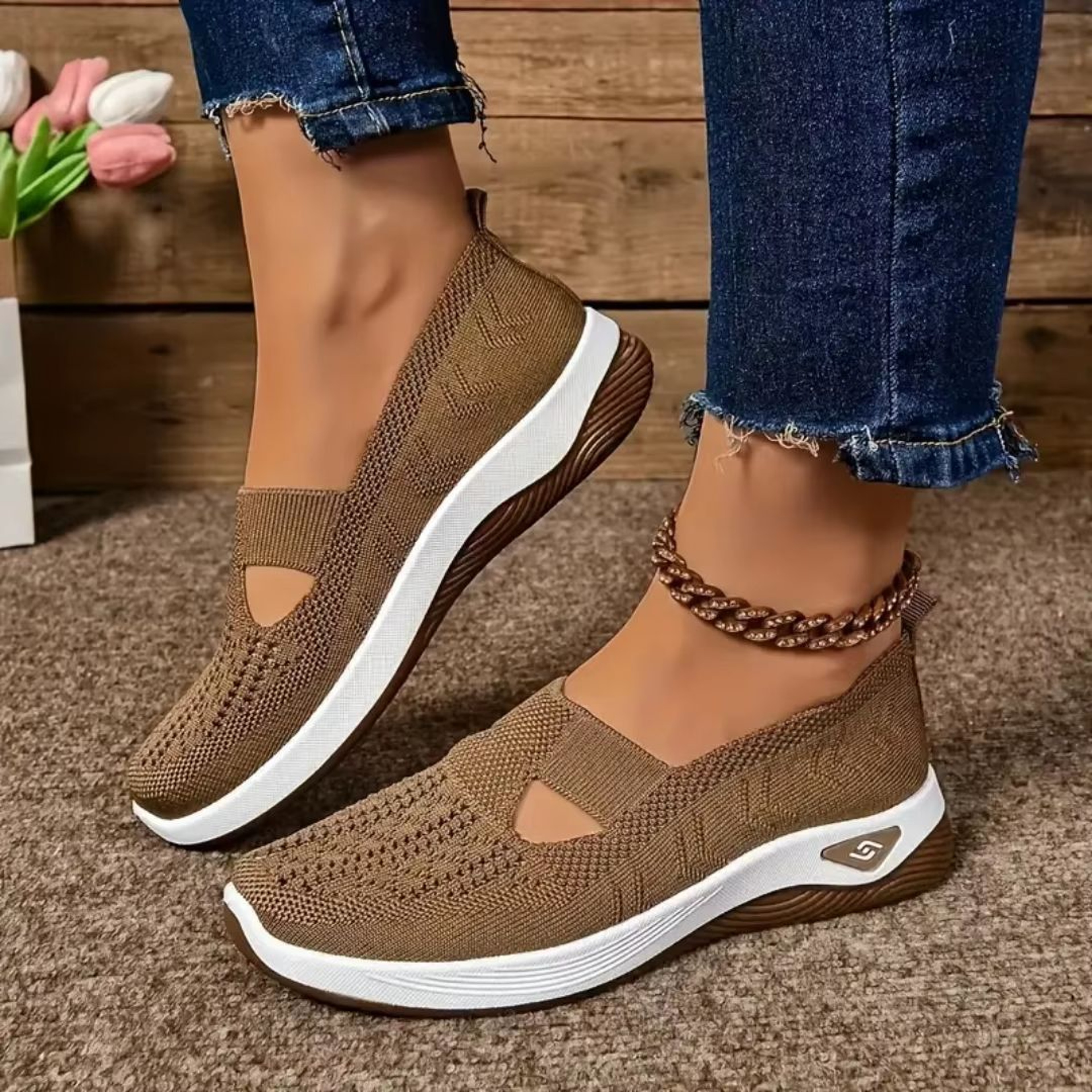 Womens Solid Color Breathable LowTop Summer Casual Sneakers 9