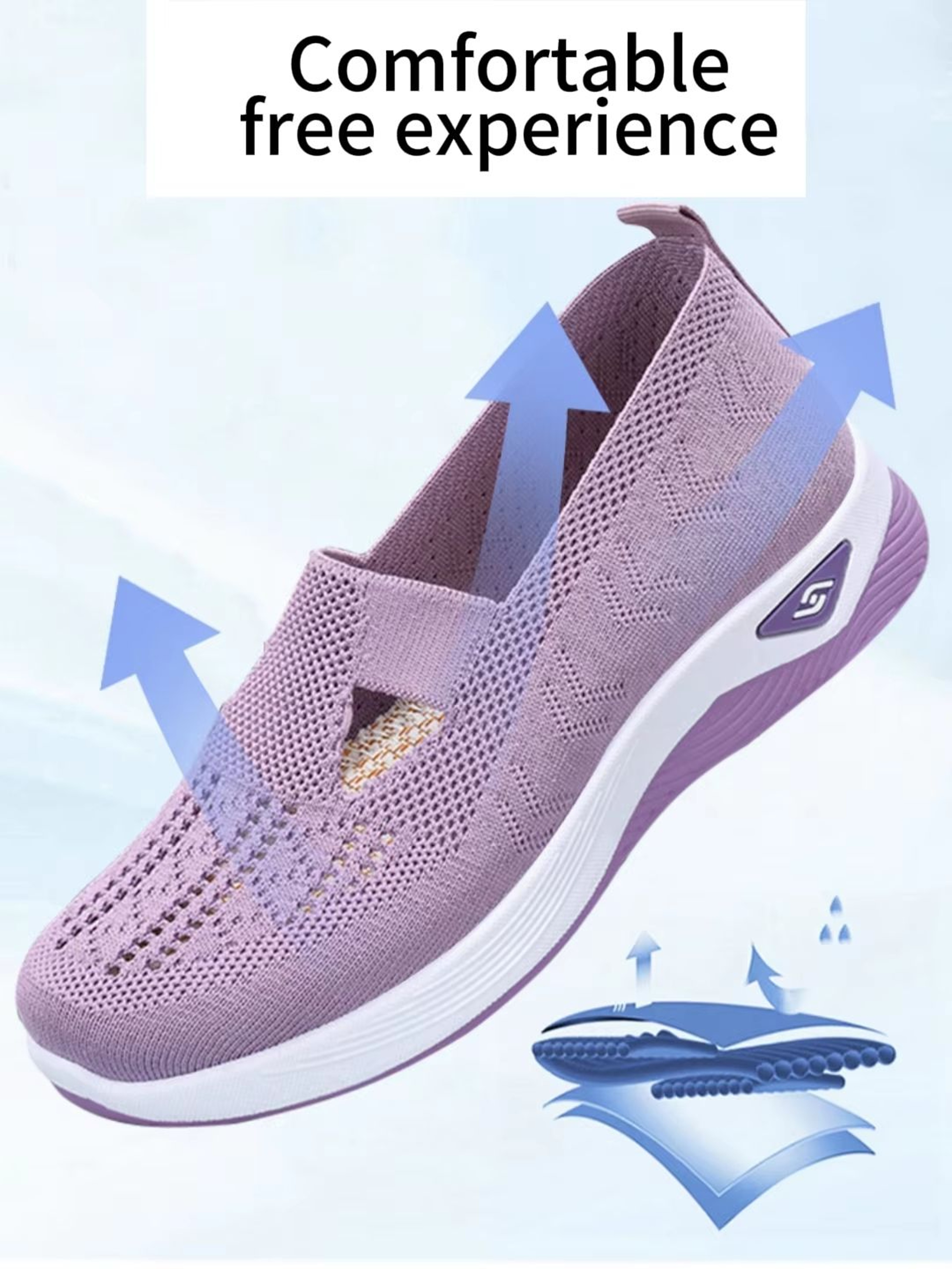 Womens Solid Color Breathable LowTop Summer Casual Sneakers 1