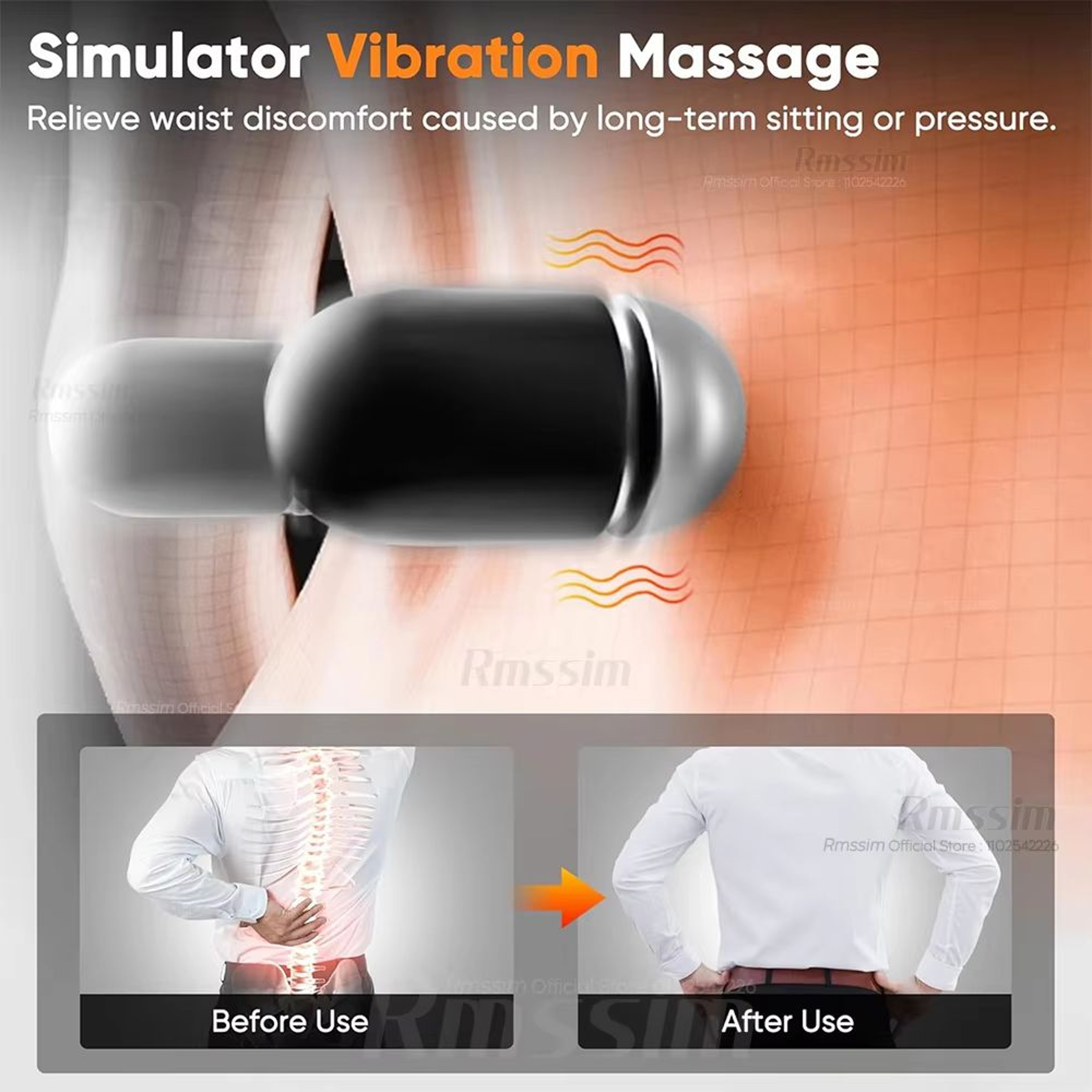 3in1 Electric Lumbar Support Pillow With Adjustable Height Heating And Vibration 3