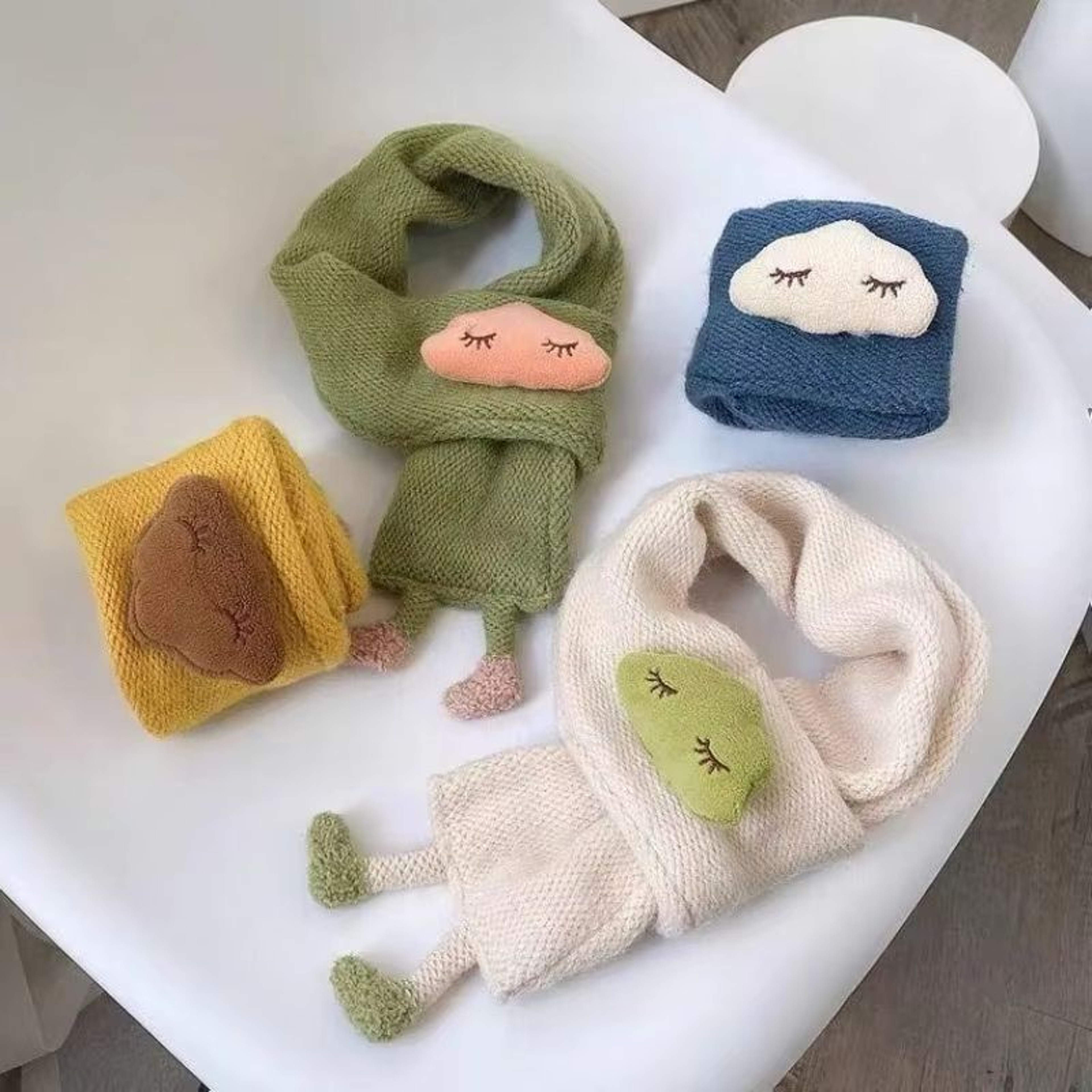 FluffCloud 3D Knitted Baby Scarf  Warm Winter Neck Cover For Kids 1
