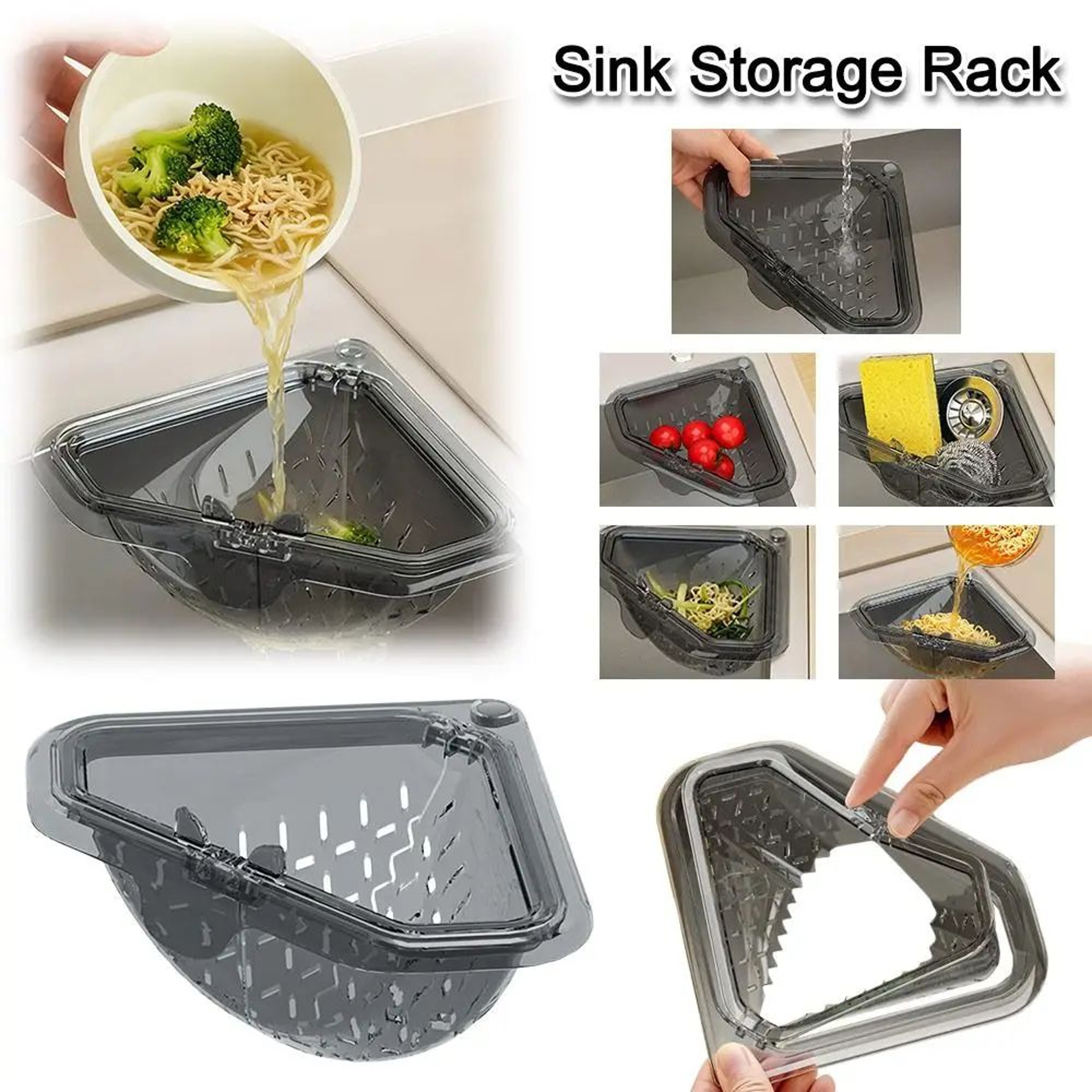 Magnetic Triangle Sink Drain Basket With Anti Leak Strainer Filter 1
