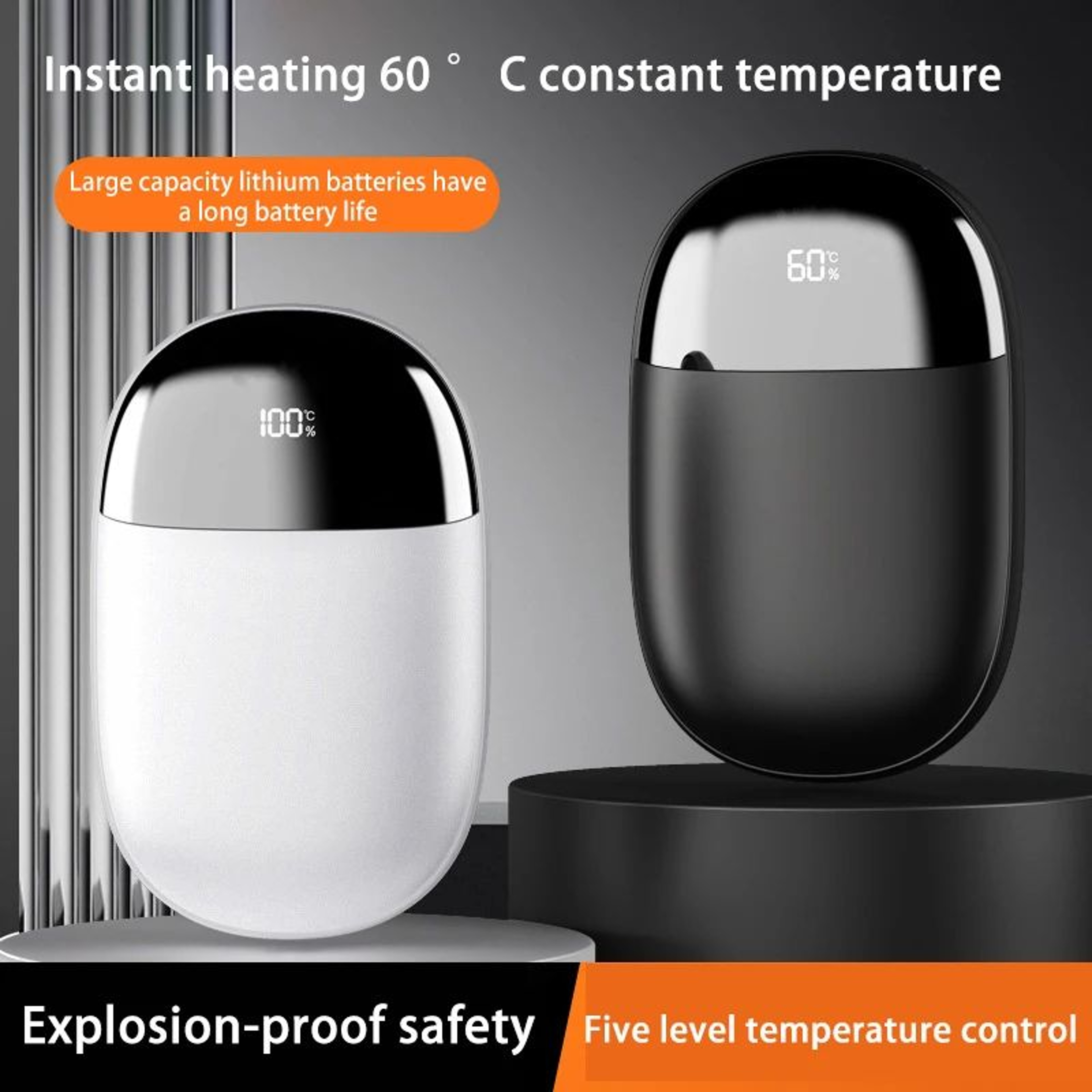 Portable Digital Hand Warmer With Adjustable Temperature DoubleSided Heating And Large Capacity Bat 1