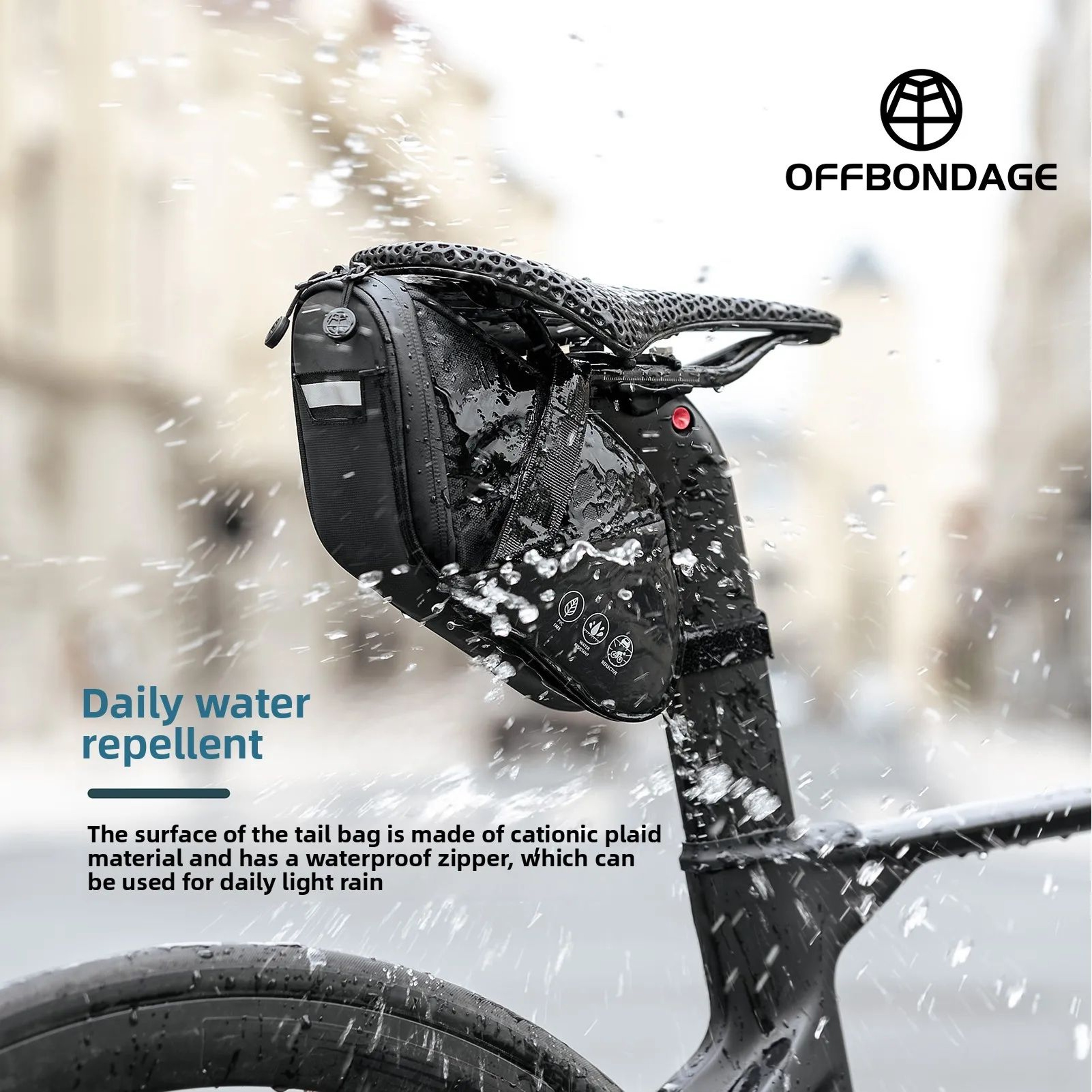 OFFBONDAGE Large Capacity Waterproof Bike Saddle Bag Shockproof Rear Tail Pack For MTB And Road Bik 1
