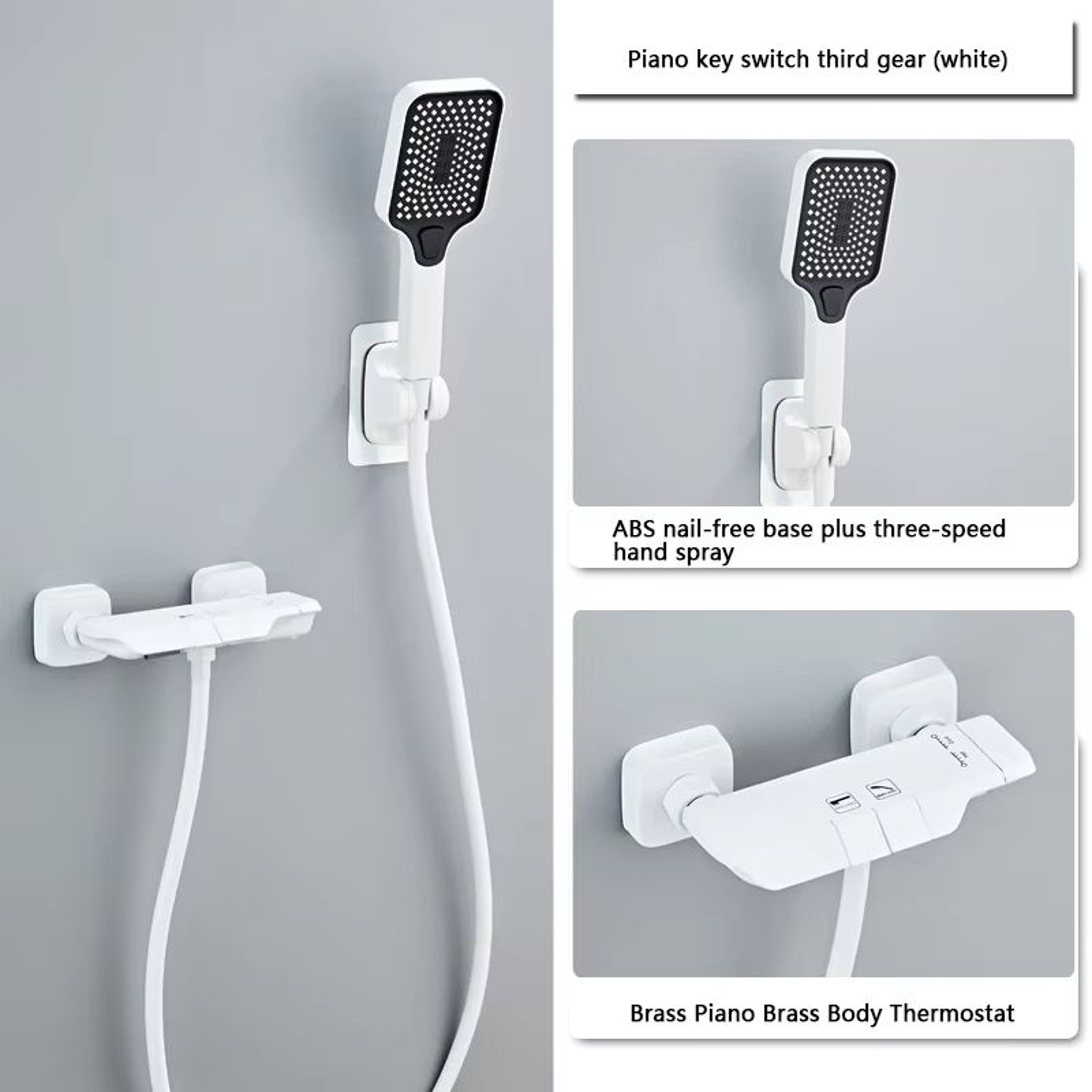 Grey Wall Mounted Digital Display Shower System Full Set 12