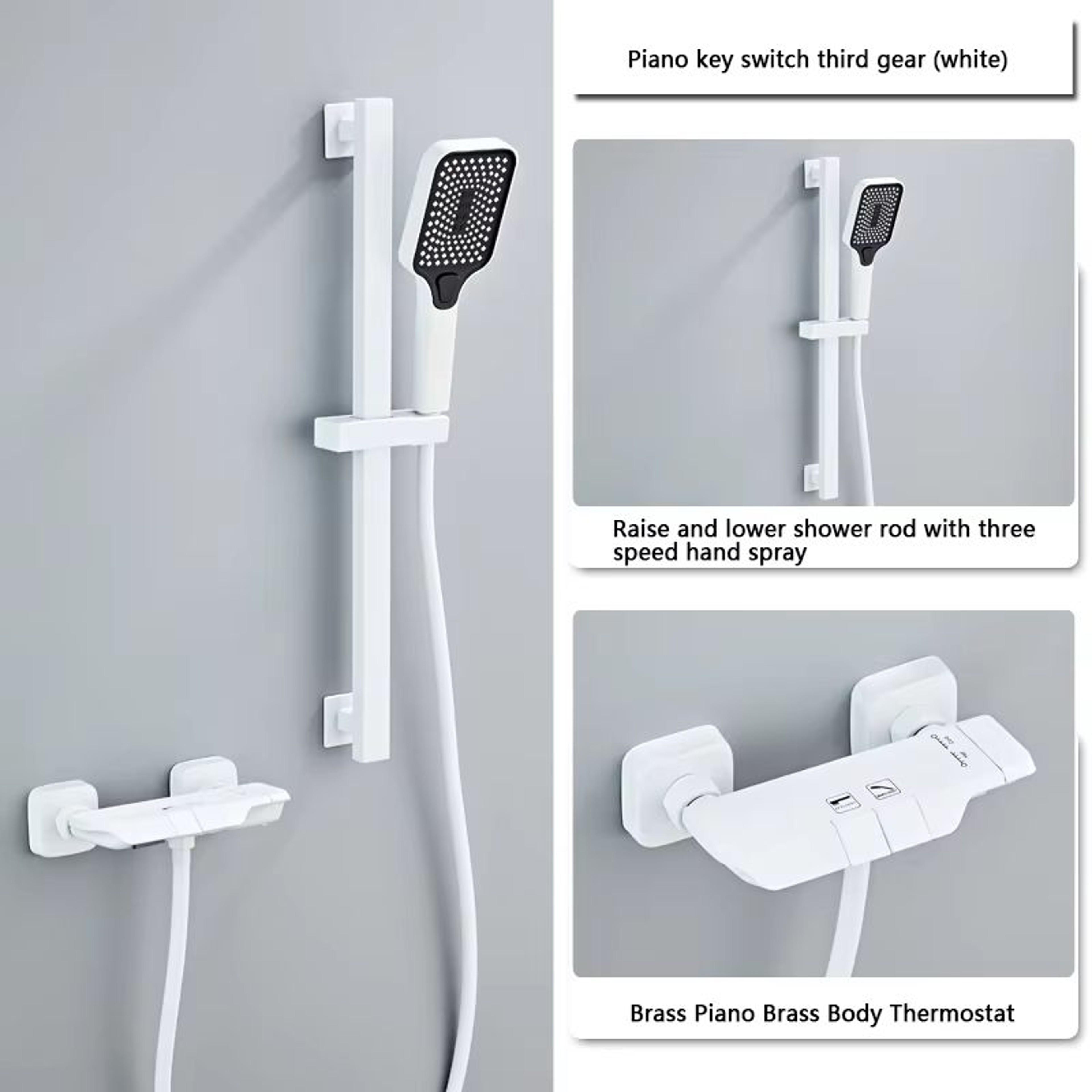 Grey Wall Mounted Digital Display Shower System Full Set 13