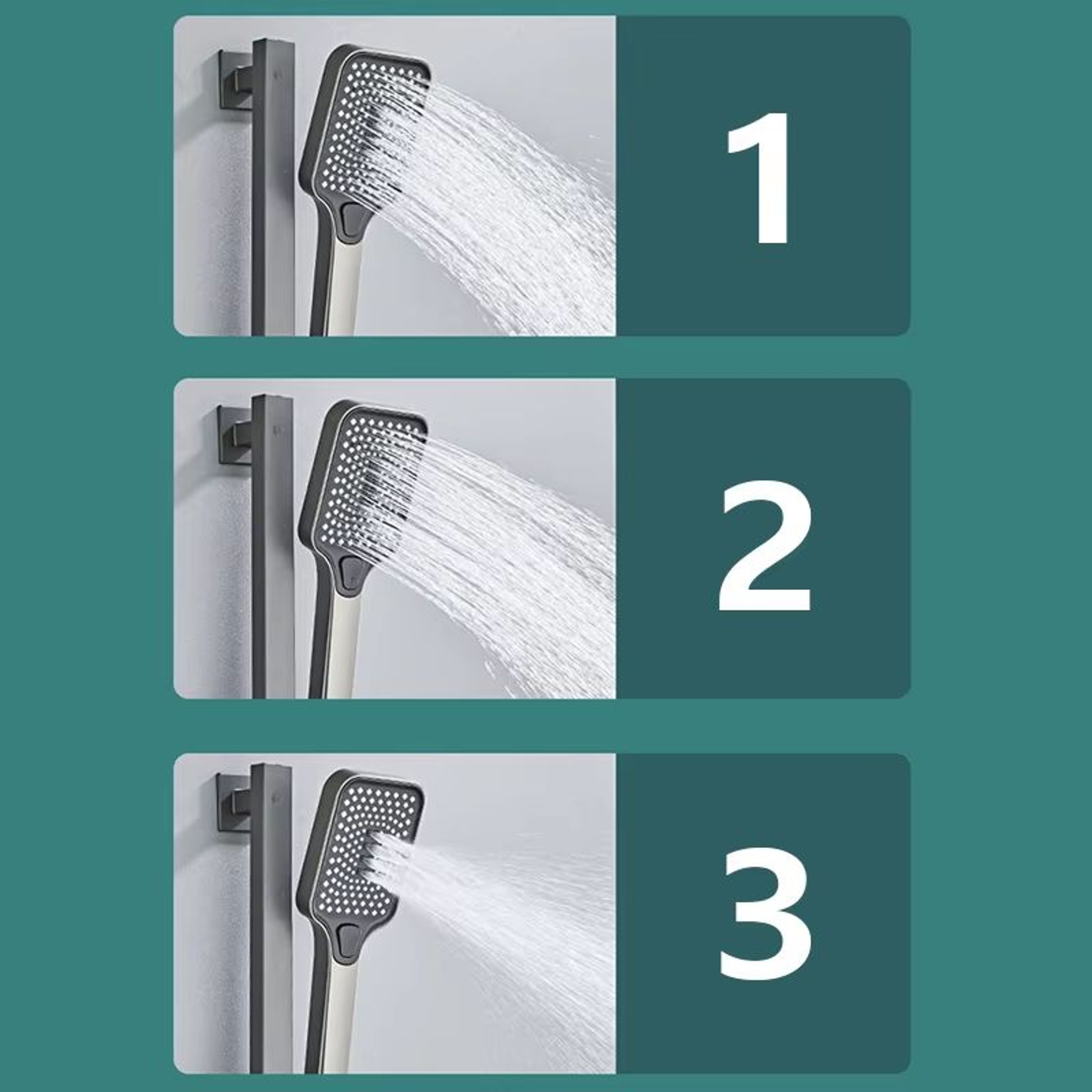 Grey Wall Mounted Digital Display Shower System Full Set 2