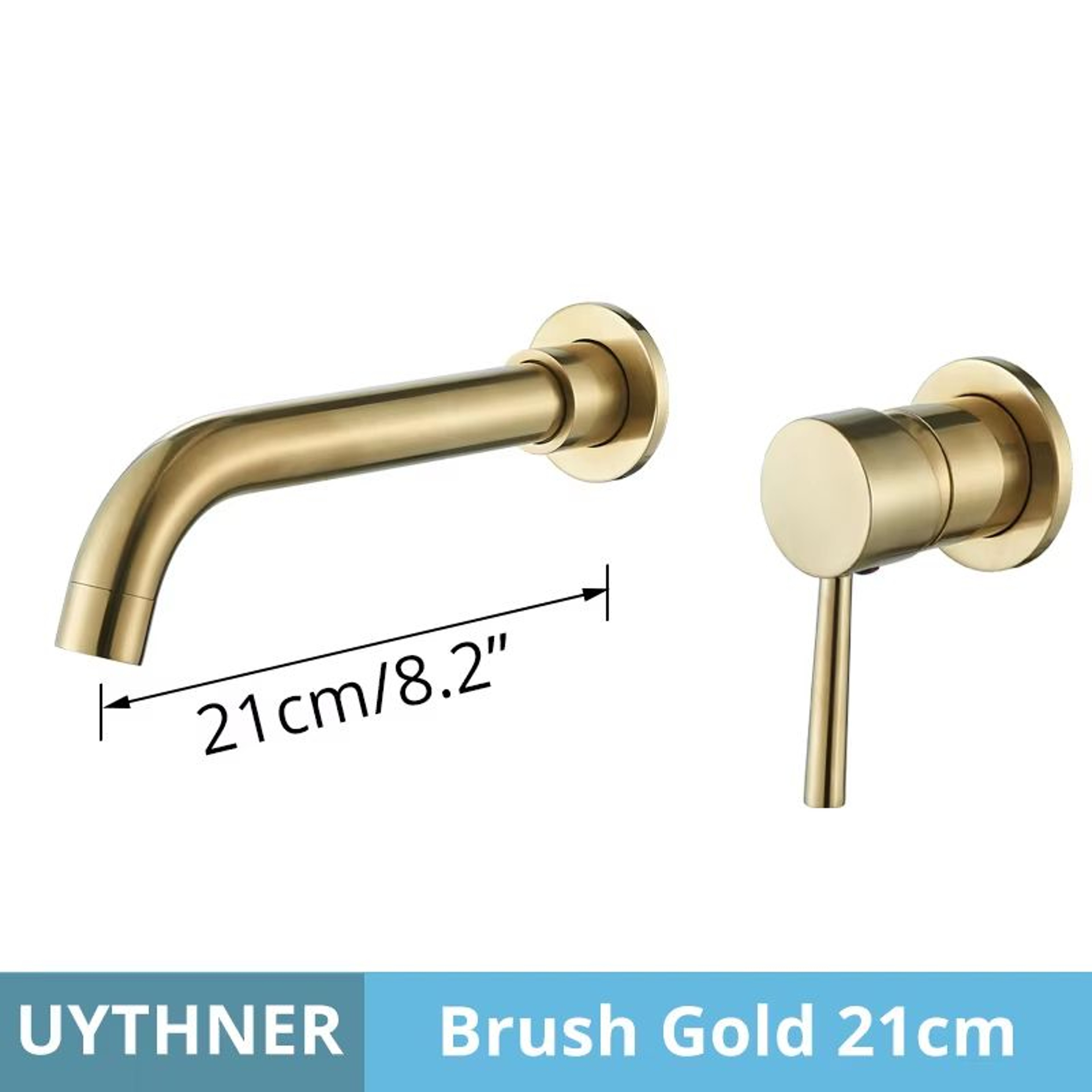 Brushed Gold  Black Concealed Wall Mounted Basin Faucet Mixer 11