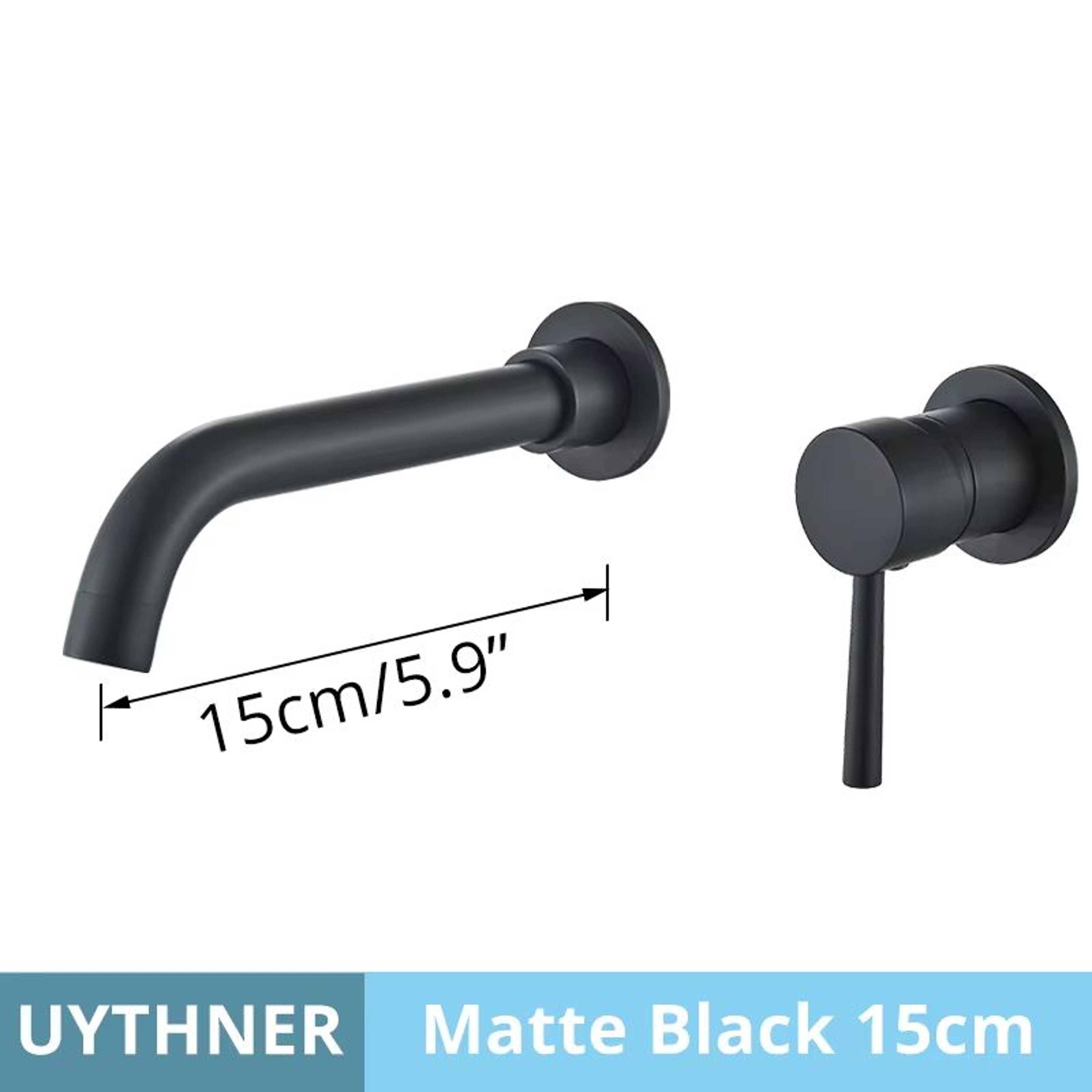Brushed Gold  Black Concealed Wall Mounted Basin Faucet Mixer 7