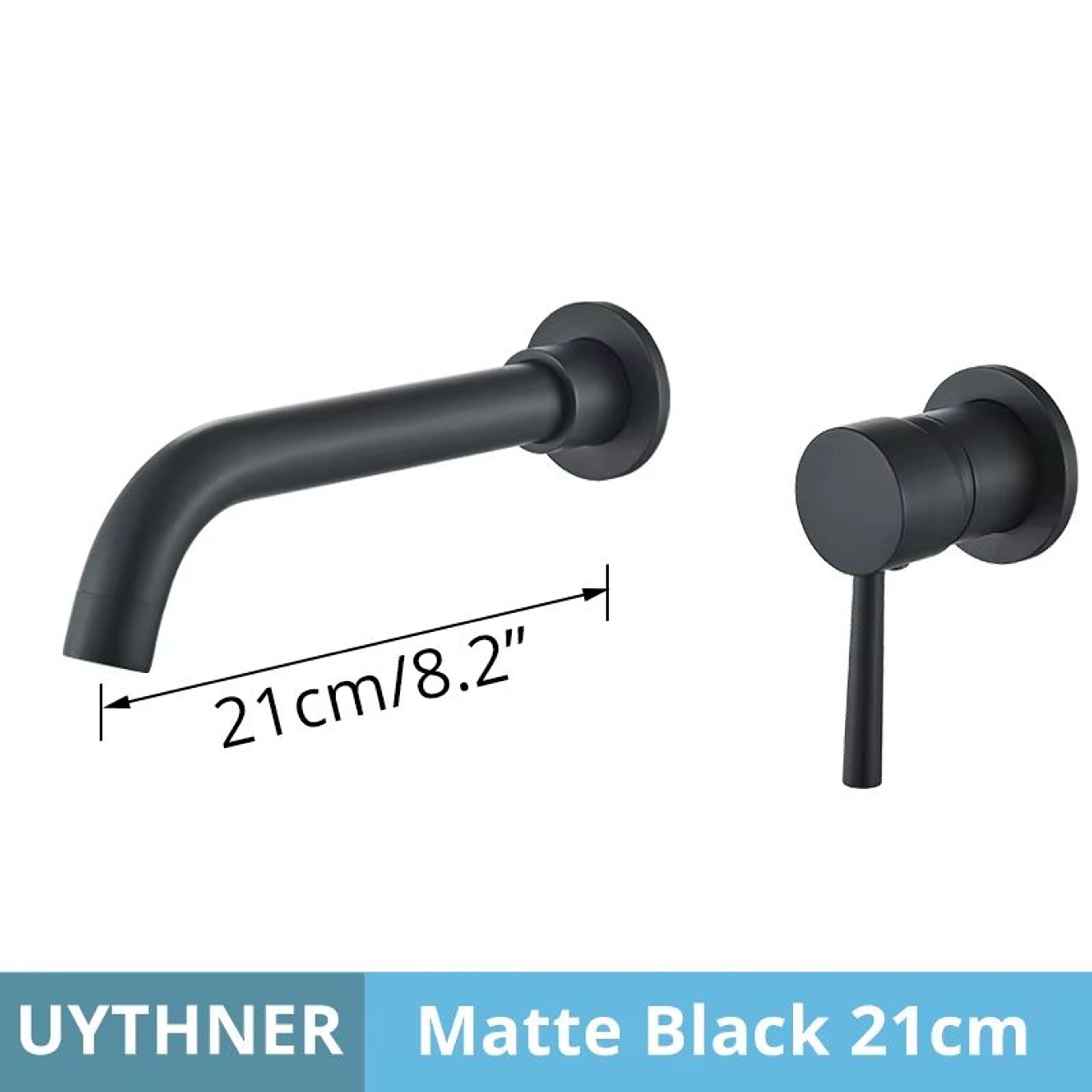 Brushed Gold  Black Concealed Wall Mounted Basin Faucet Mixer 8