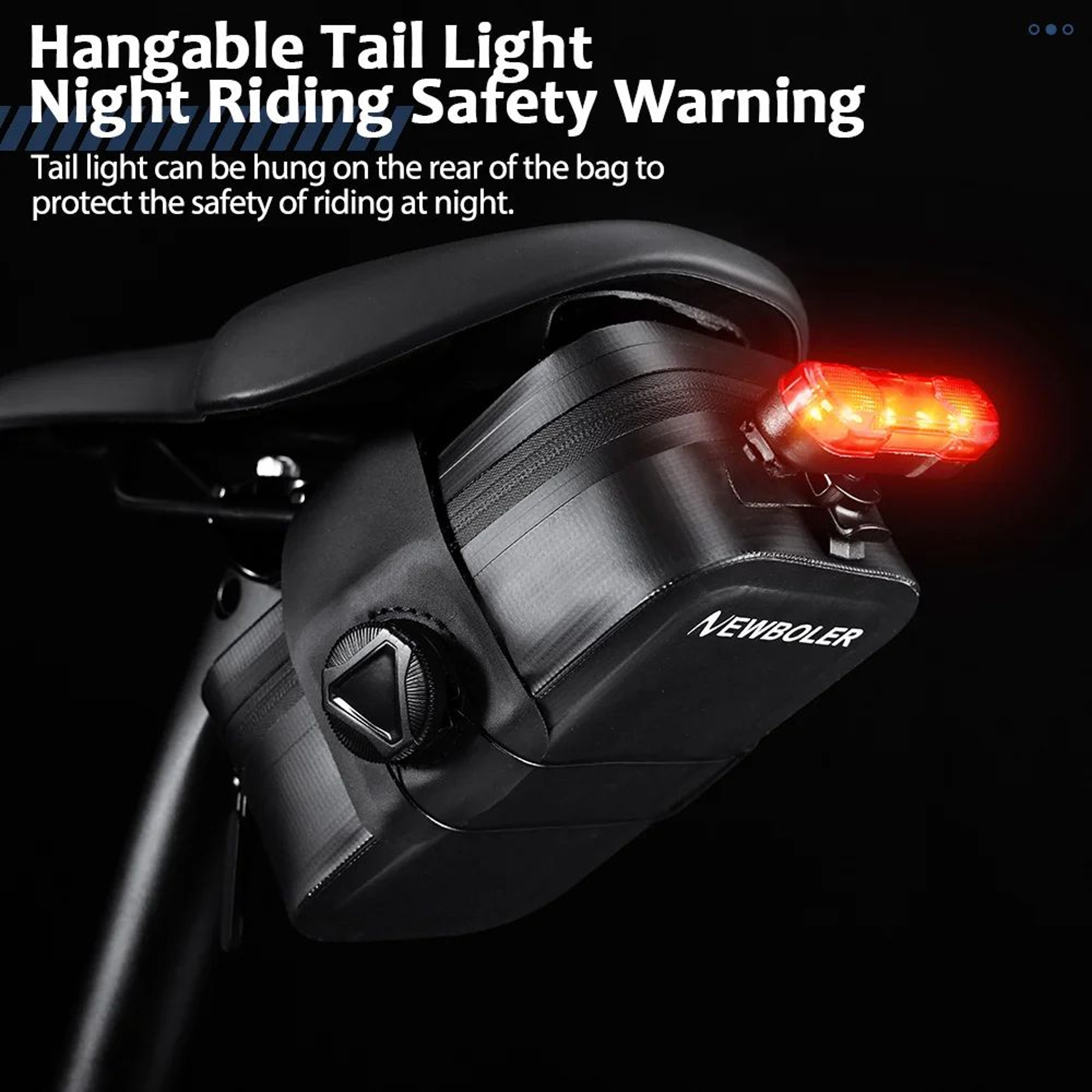 NEWBOLER Seamless Waterproof Rotating Buckle Mini Bike Saddle Bag 3