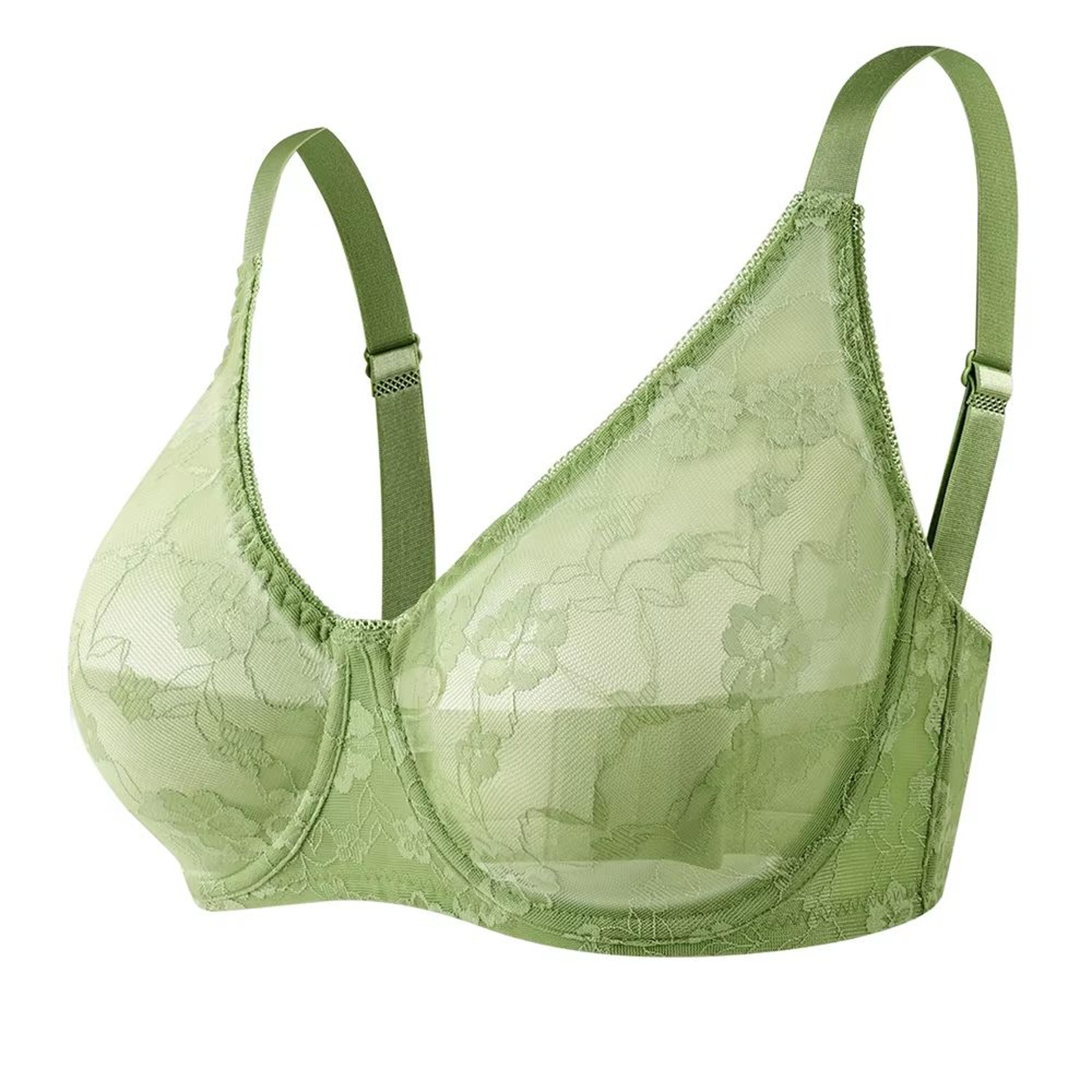 Sheer Lace Plus Size Underwire Bra For Women BF Cup 6
