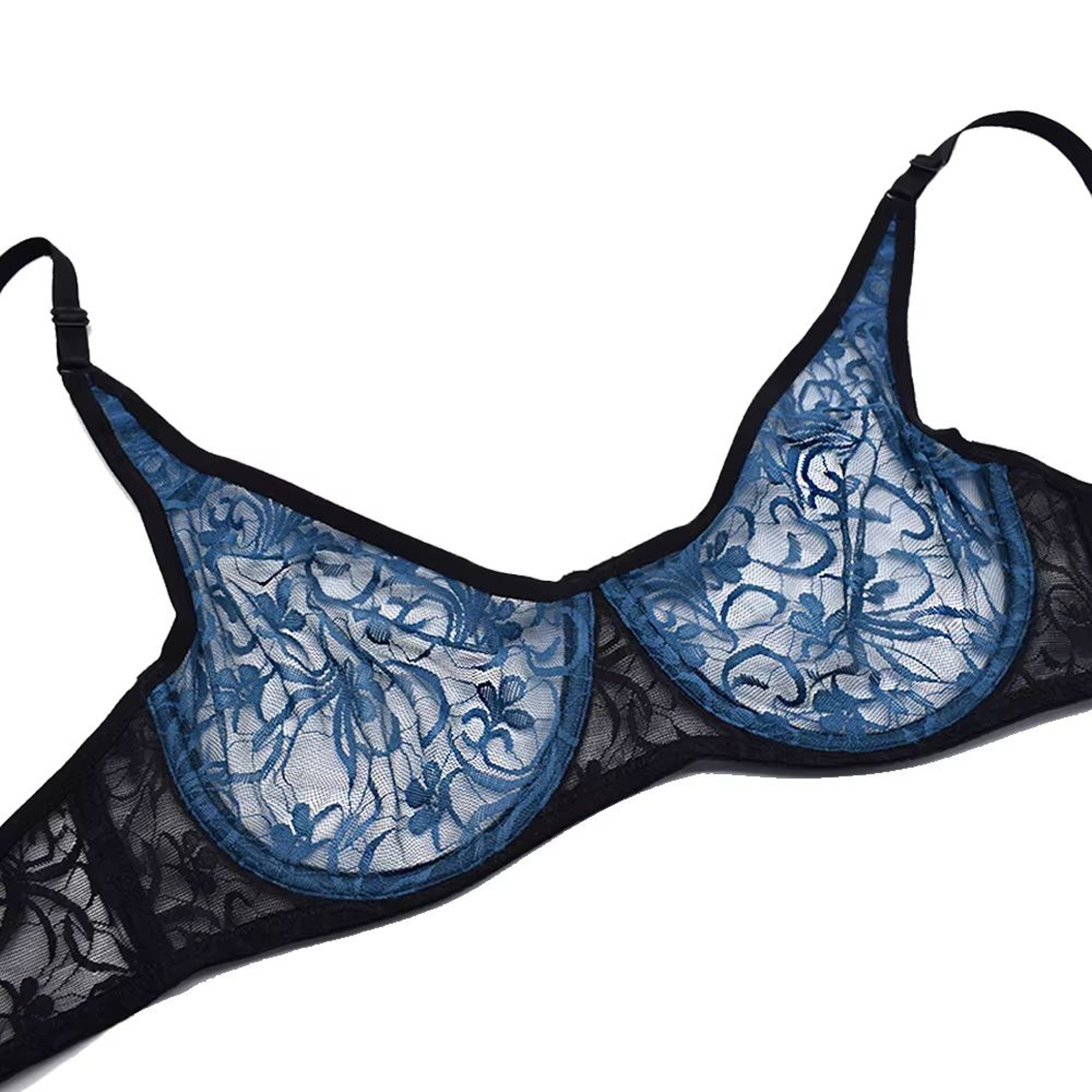 Lace Embroidery Underwire Bra For Women AD Cup 3