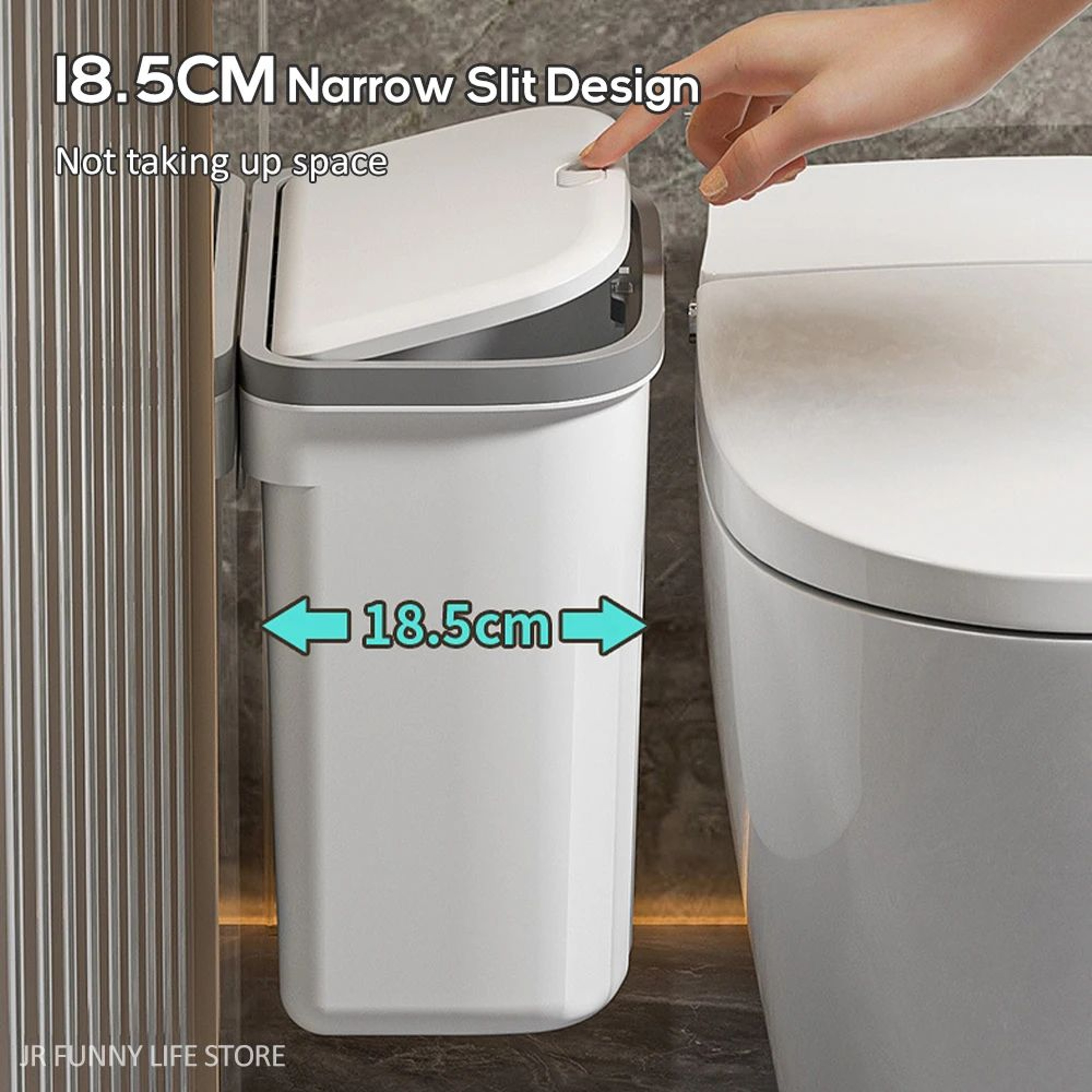 PressType Wall Mounted Trash Can 1216L With Lid For Bathroom And Kitchen 3