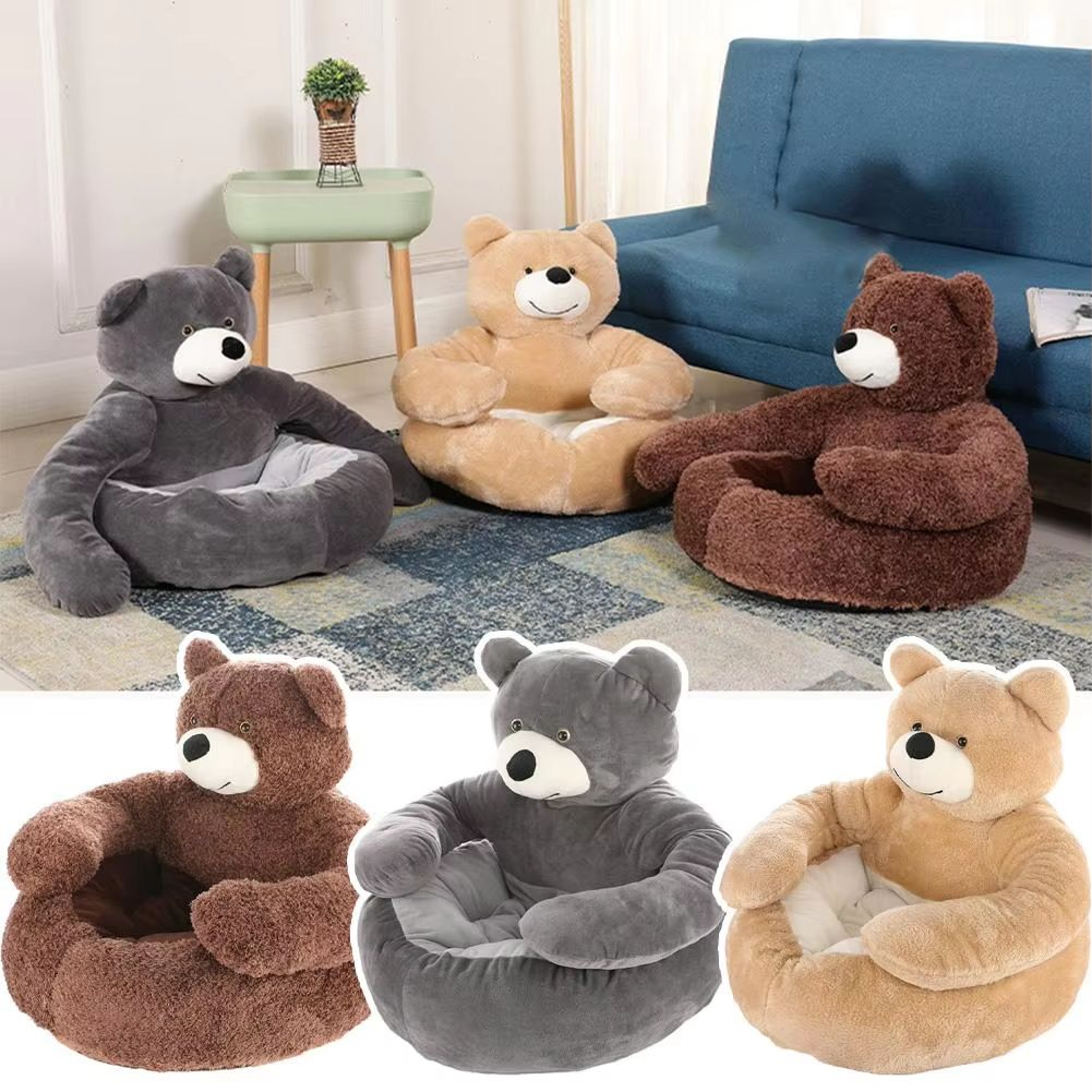 CozyBear Plush Pet Bed With Removable Washable Mat Four Seasons Dog  Cat Sleeping Pad 4