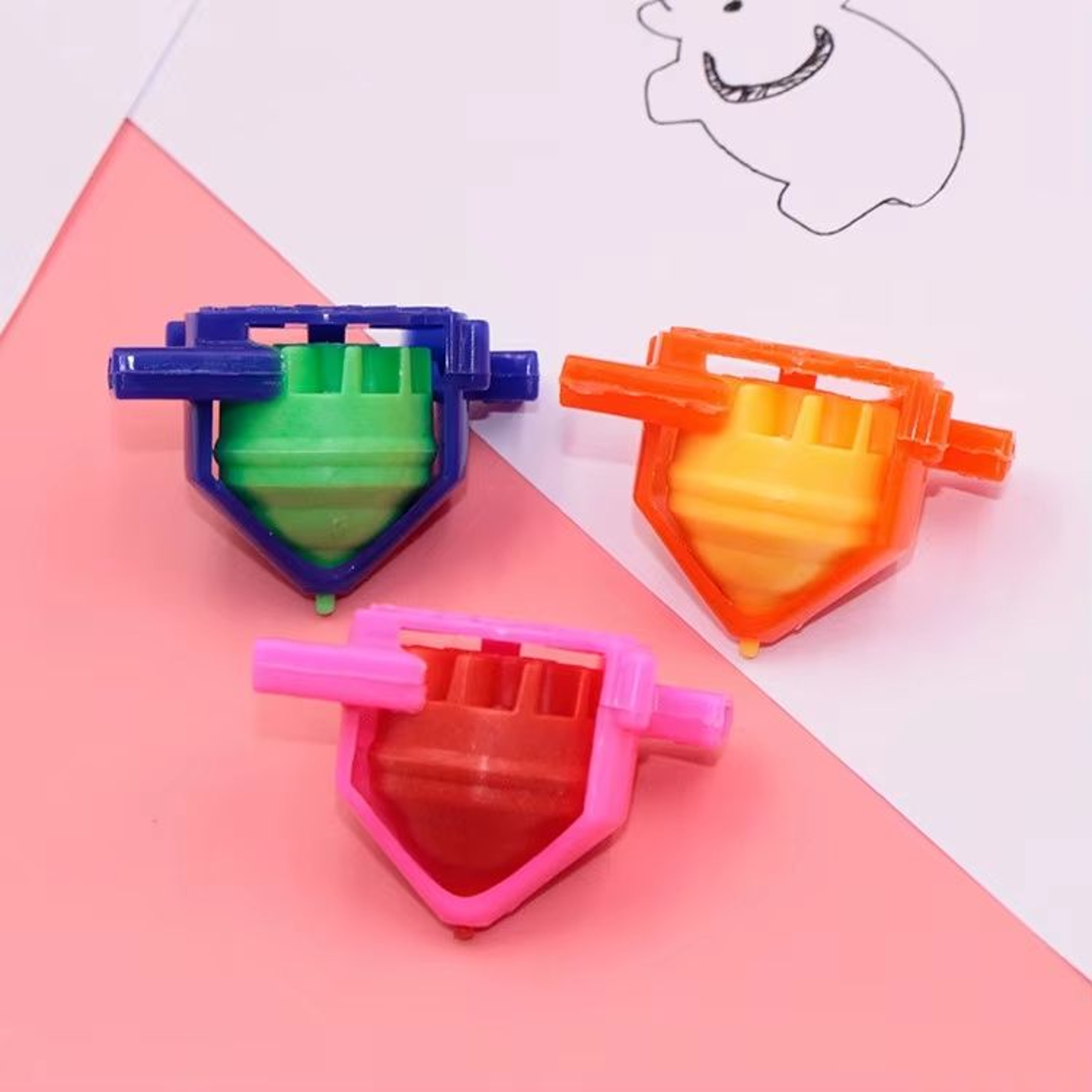 Colorful Spinning Top Plastic Gyroscope Toy Set  Classic Whistle Spinner For Kids Fun 3