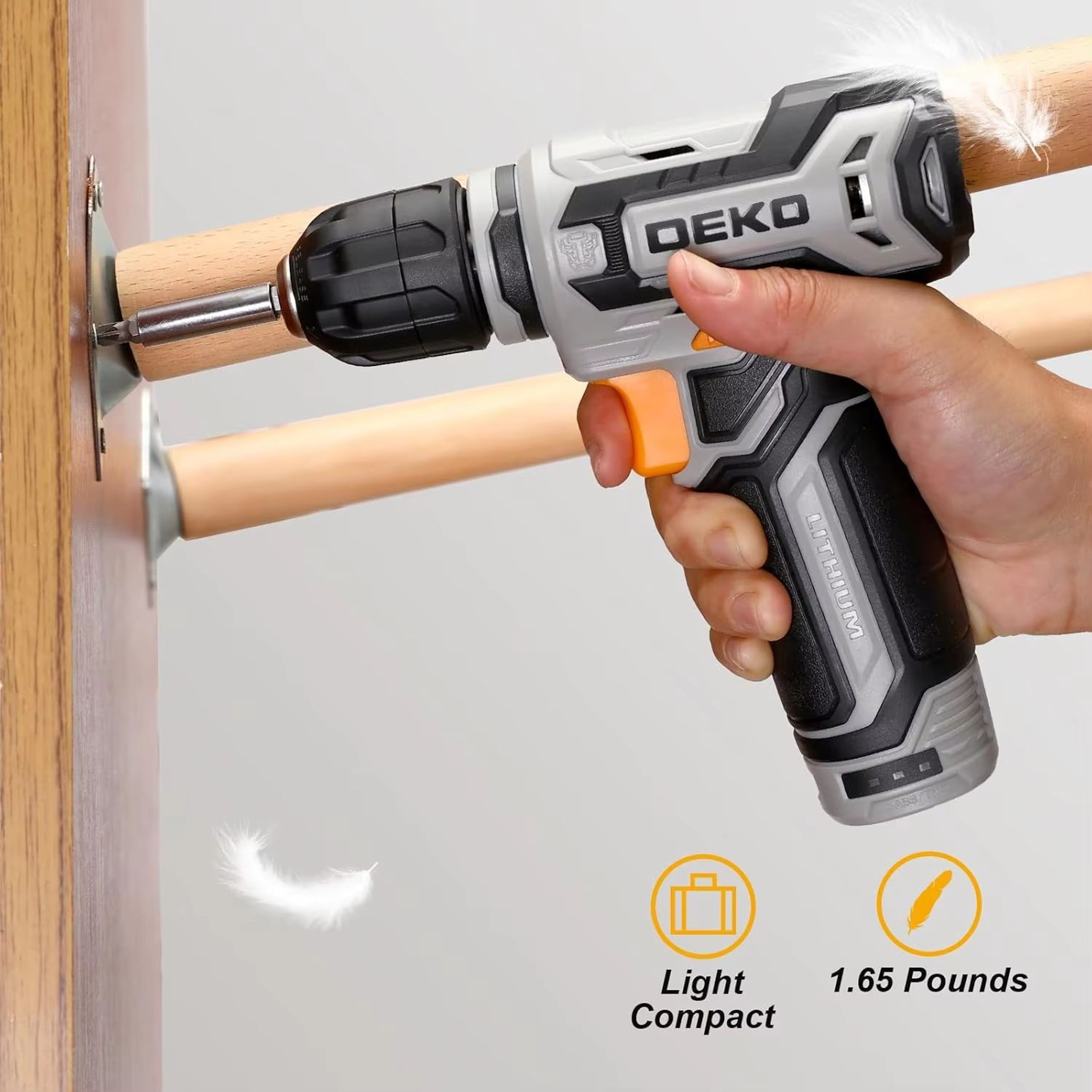 DEKO 12V Cordless Power Drill With 38 Inch Keyless Chuck In Portable Tool Kit Gift Box 5