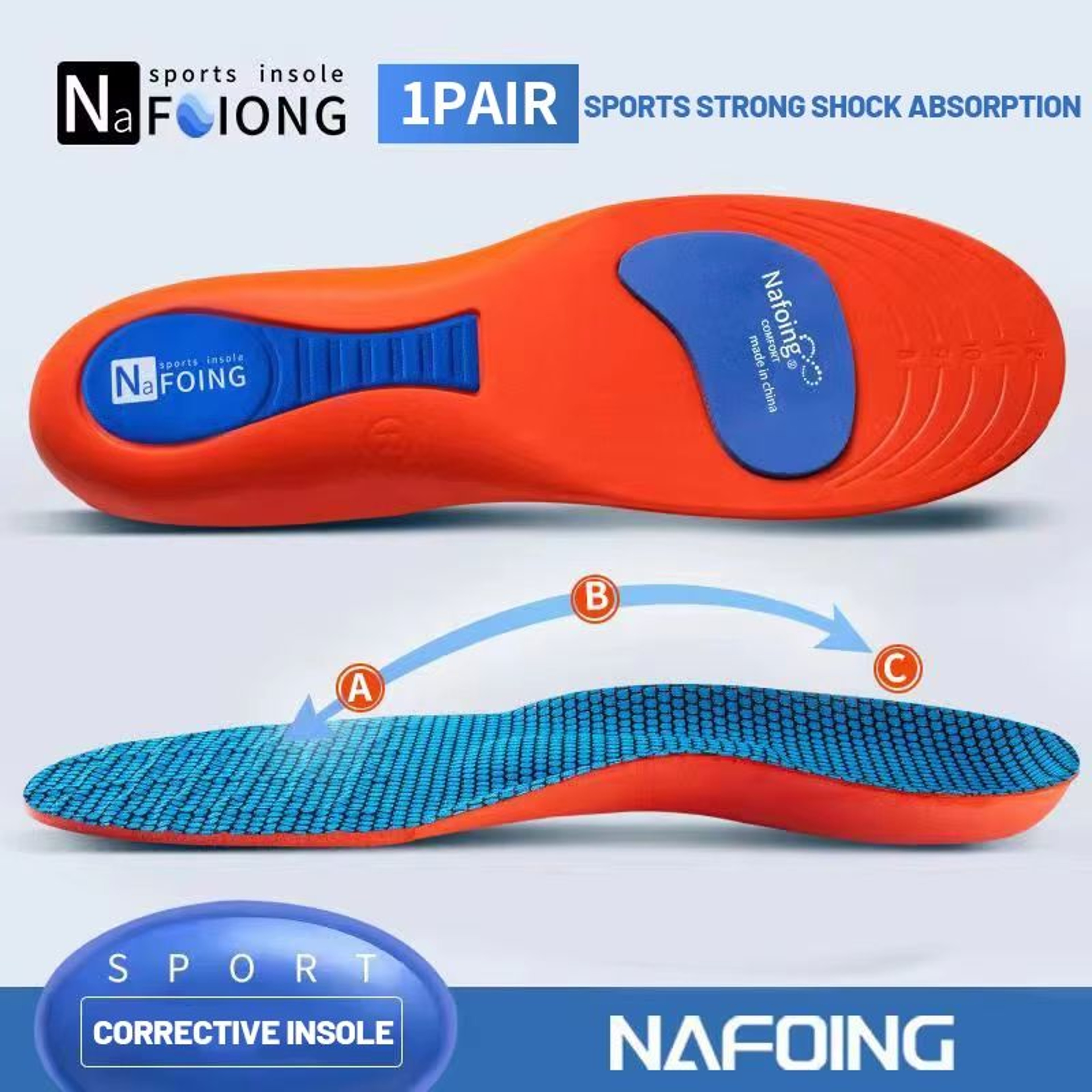 ProStep Orthopedic Sport Insoles  Shock Absorbing EVA Inserts For Running  Basketball 6