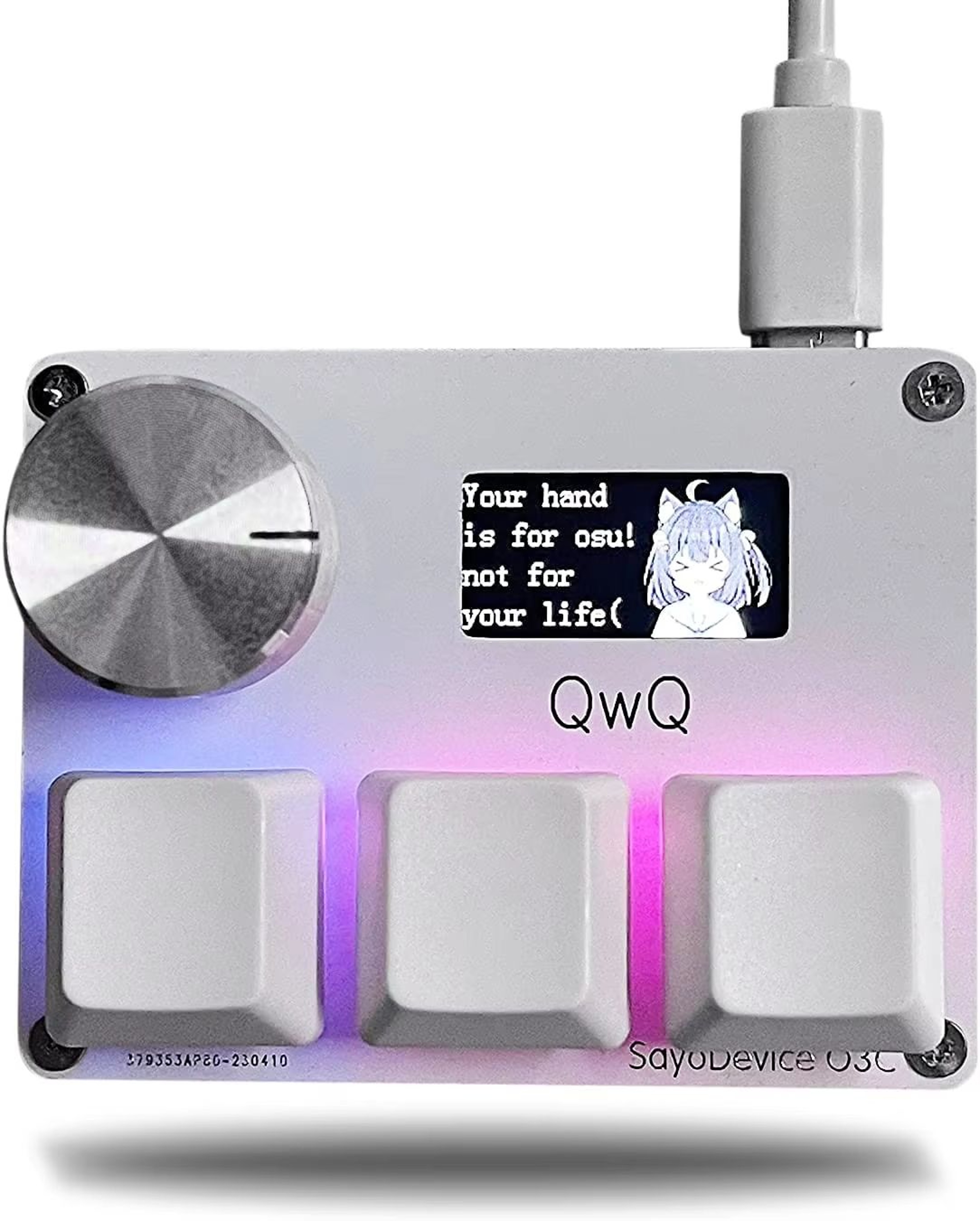 O3C SayoDevice Rapid Trigger Hall Effect OSU Keypad 3 Key Magnetic Switch Macro Pad With Knob And S 7