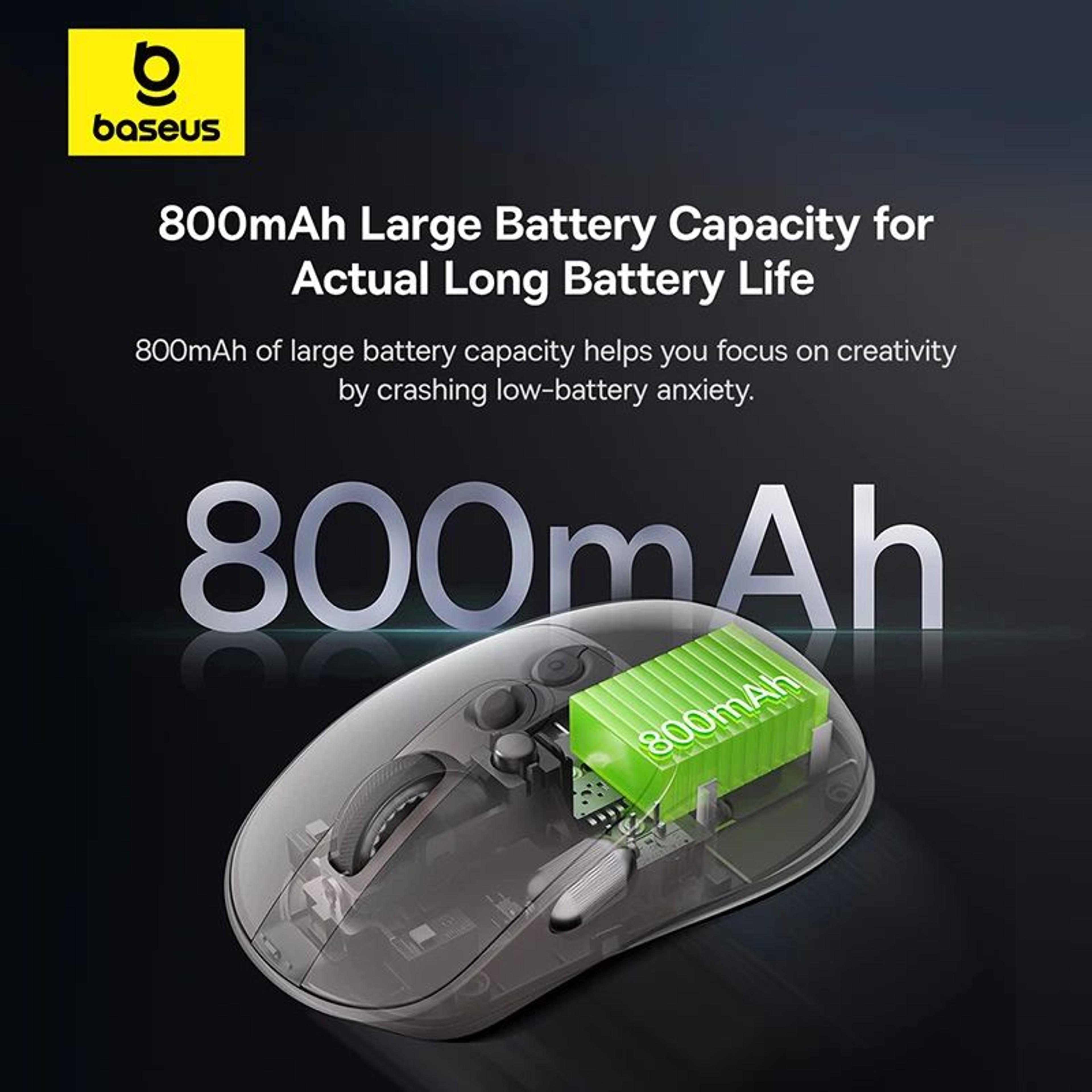 Baseus Rechargeable Bluetooth Wireless Mouse With Digital Display And Dual Scroll Wheels Silent Erg 1