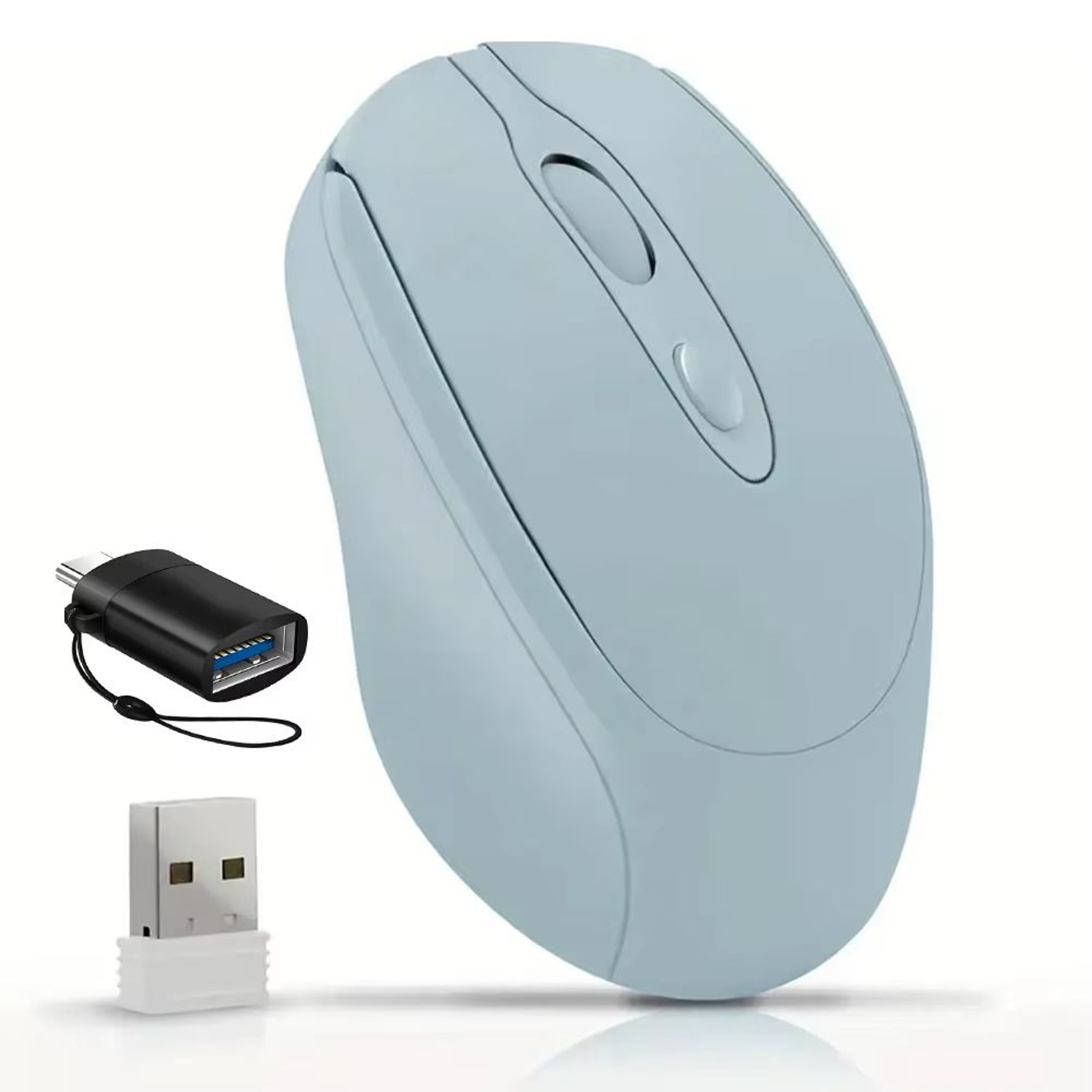 Dual Mode Wireless Mouse With Bluetooth And 24G USB Rechargeable Silent Click For PC MacBook Laptop 16