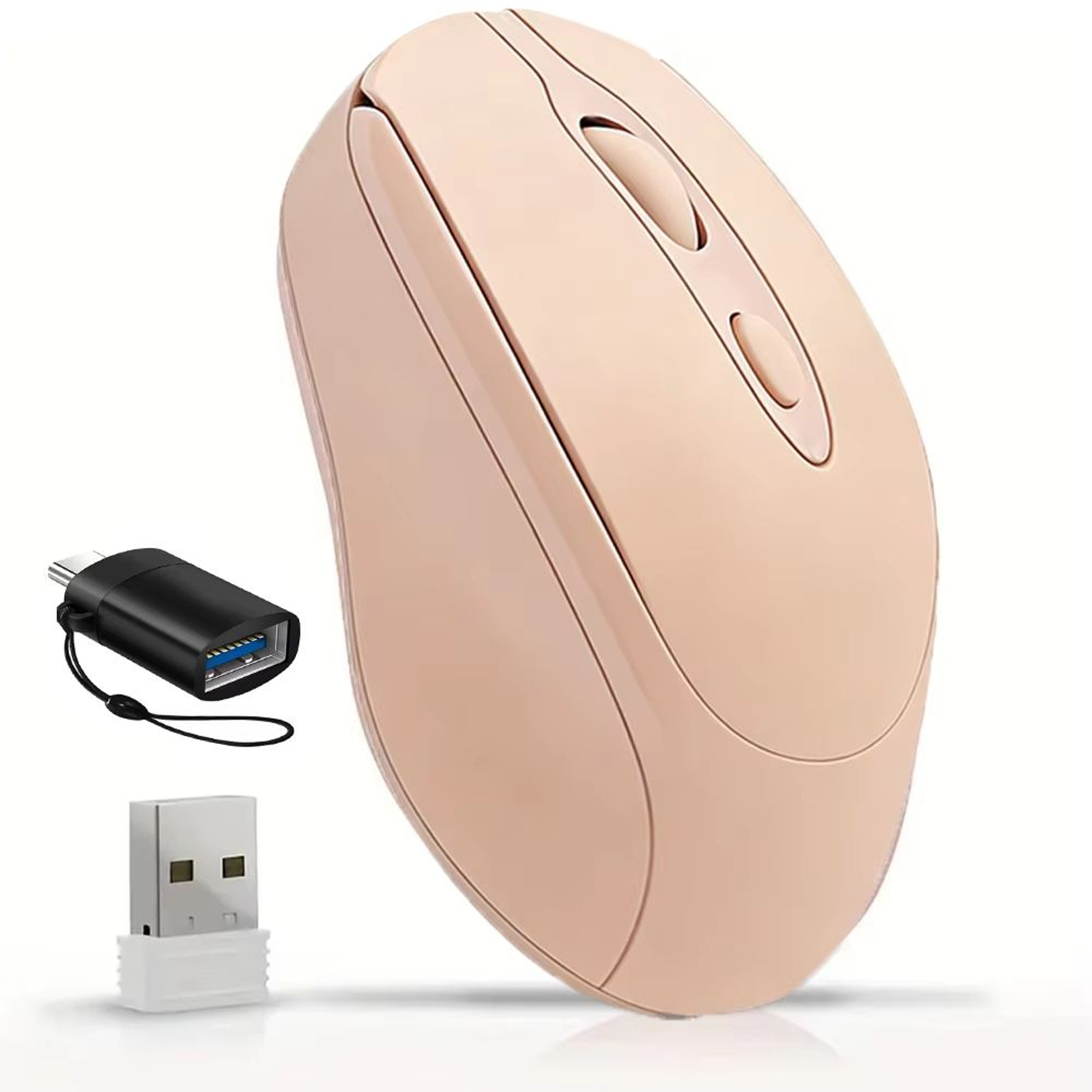 Dual Mode Wireless Mouse With Bluetooth And 24G USB Rechargeable Silent Click For PC MacBook Laptop 18