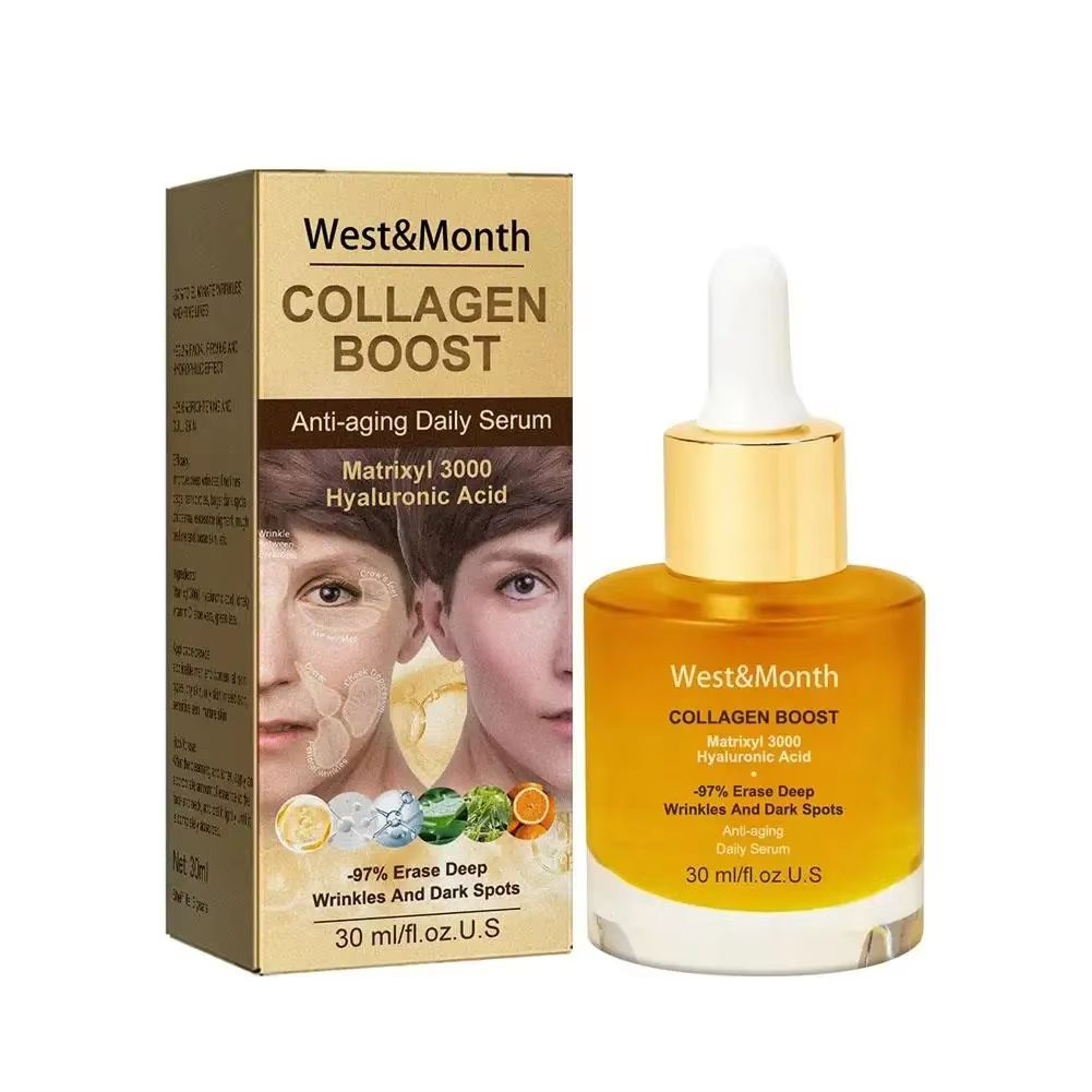 Hydrating Collagen Face Serum Brightening Moisturizing Anti Fine Line Facial Serum 30ml 0
