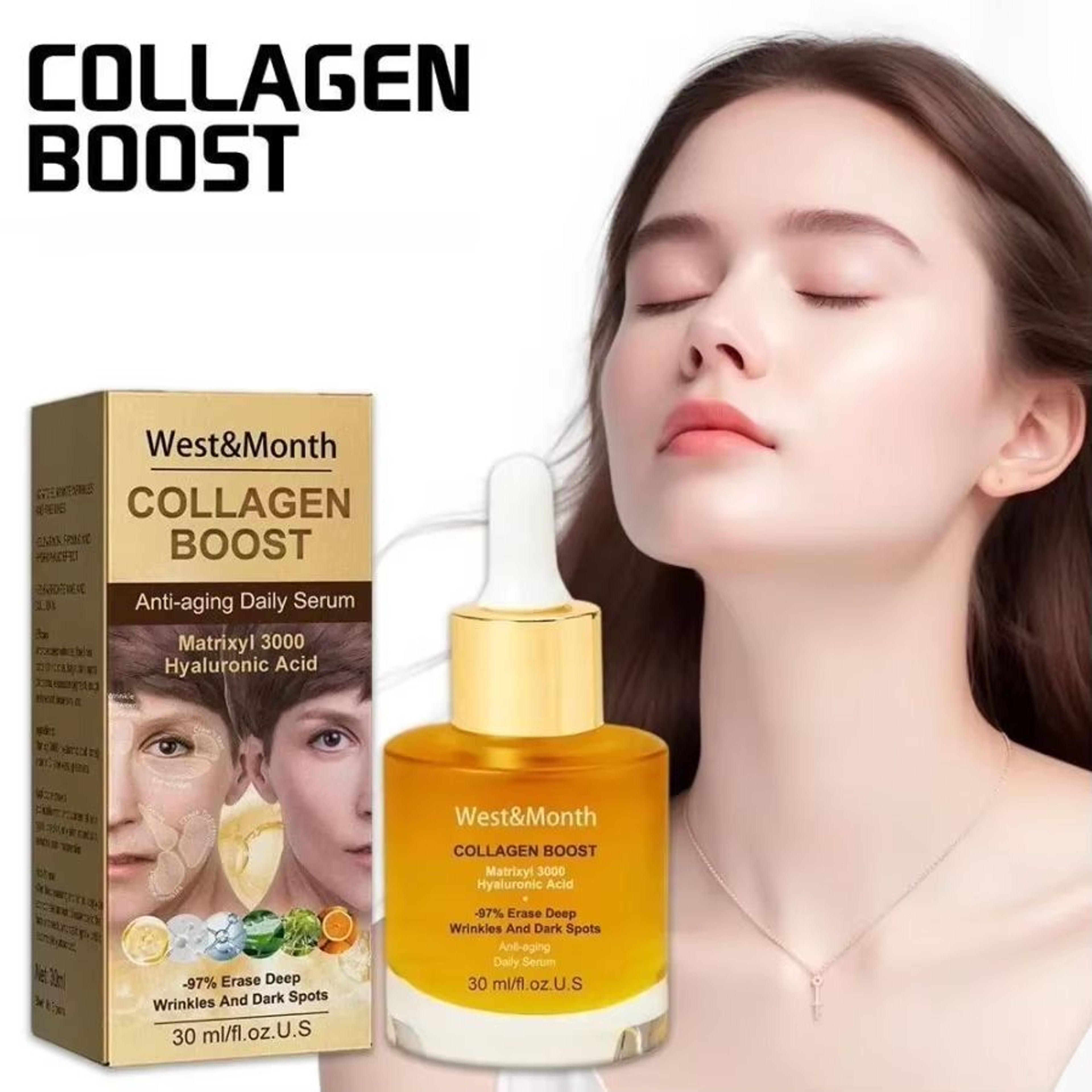 Hydrating Collagen Face Serum Brightening Moisturizing Anti Fine Line Facial Serum 30ml 1
