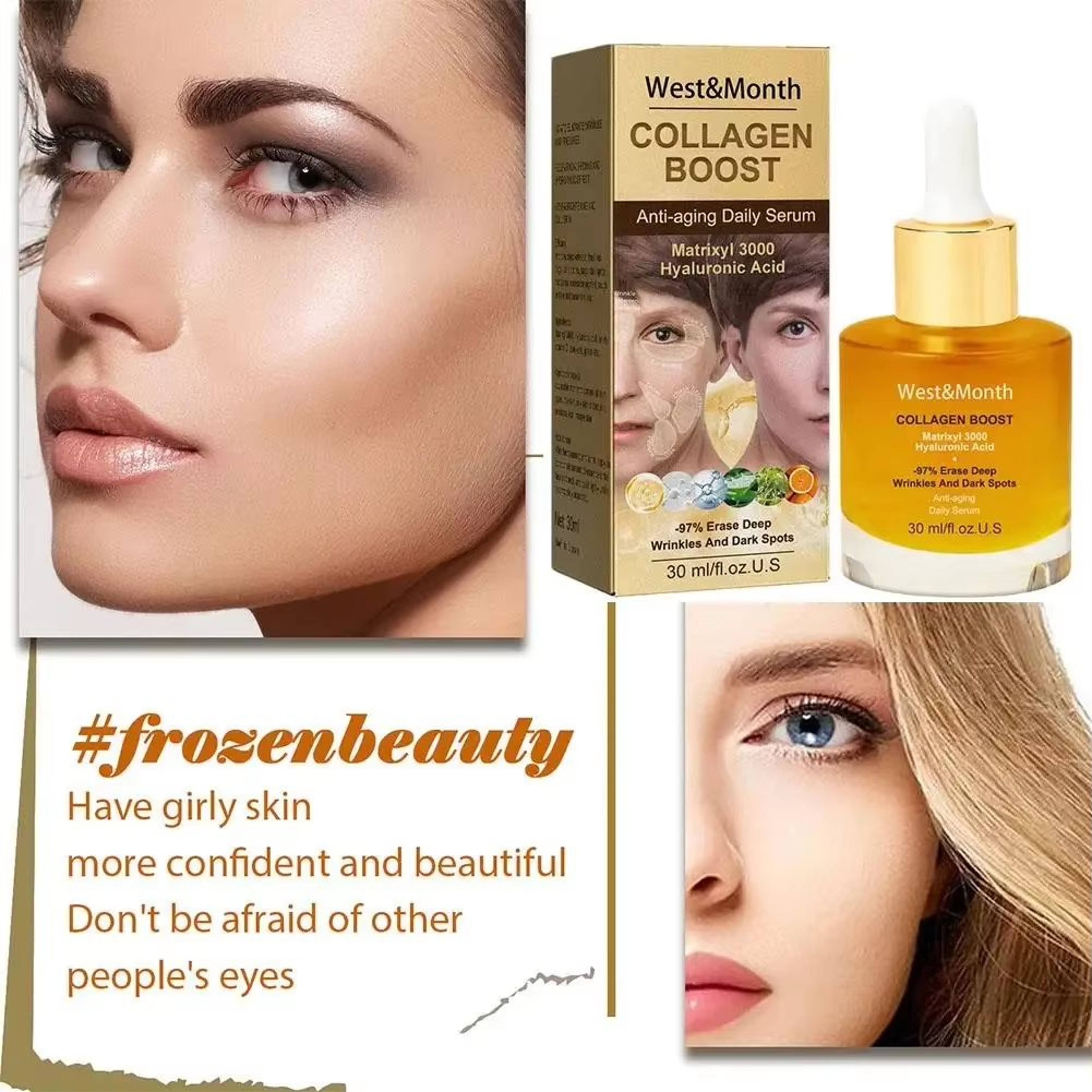 Hydrating Collagen Face Serum Brightening Moisturizing Anti Fine Line Facial Serum 30ml 3