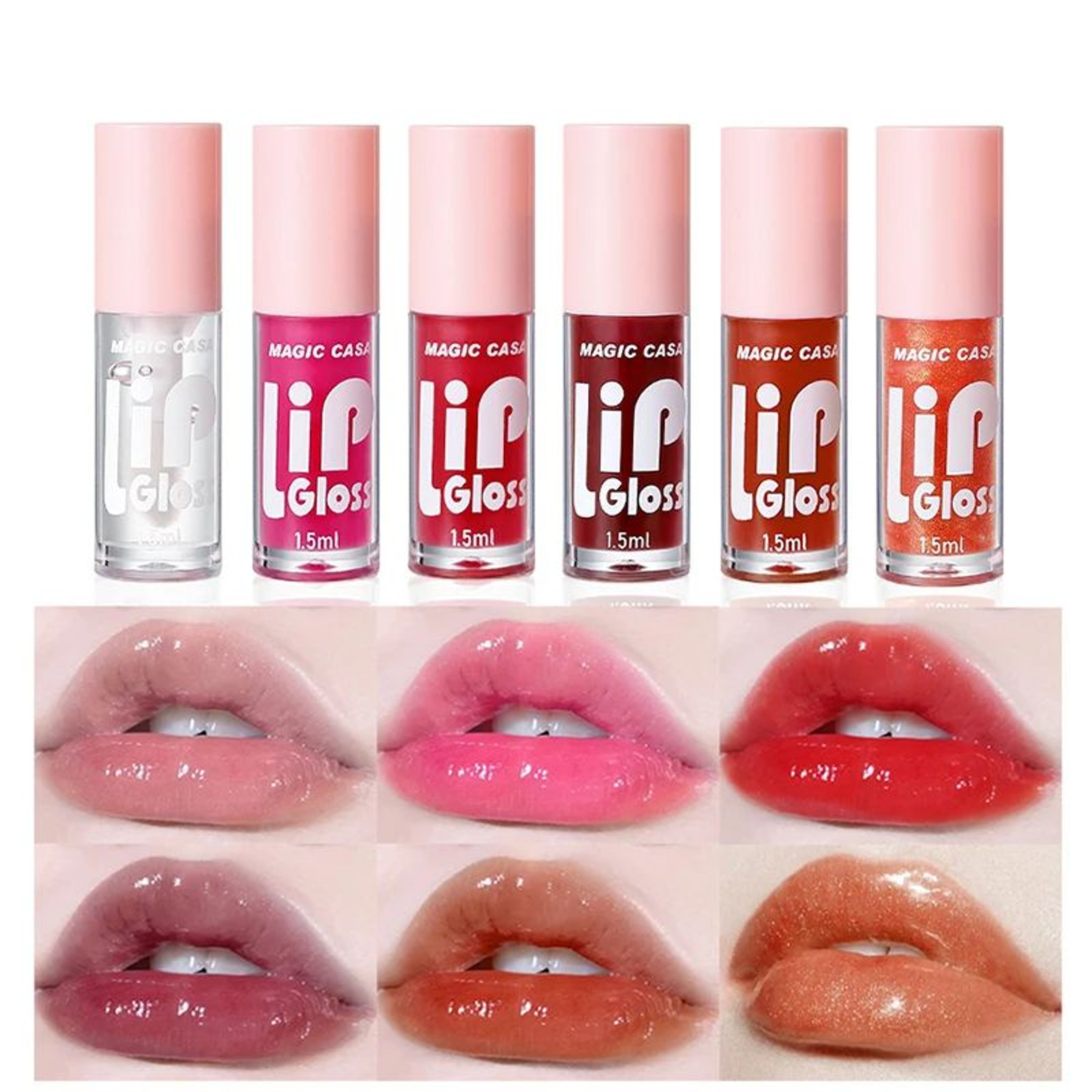 MAGIC CASA 6Piece Jelly Lip Oil Set For Glossy Hydrated Lips 2