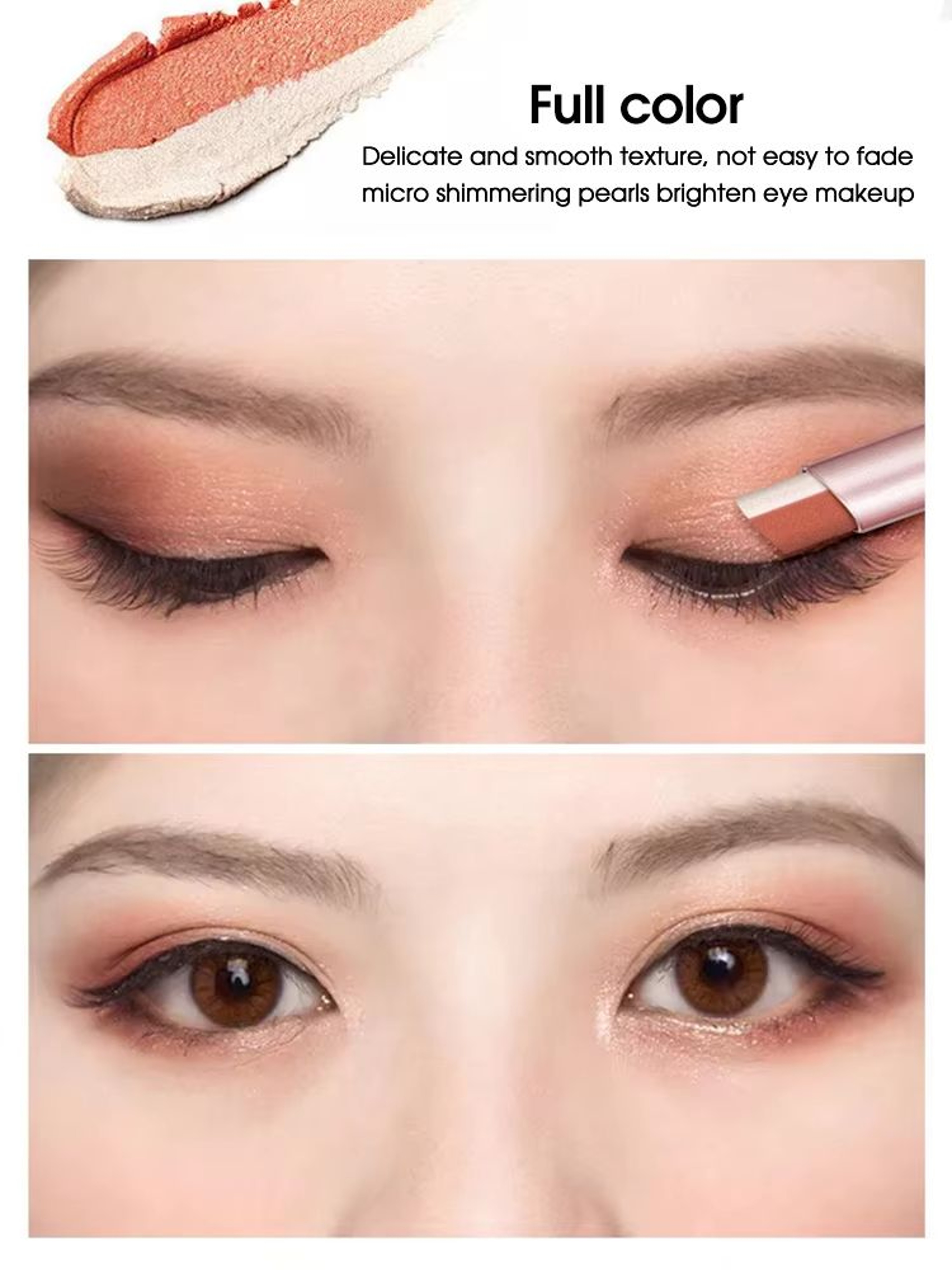 Gradient Two Color Eyeshadow Pen Waterproof Pearlescent Eyeshadow Stick Easy Blend Lazy Makeup 4
