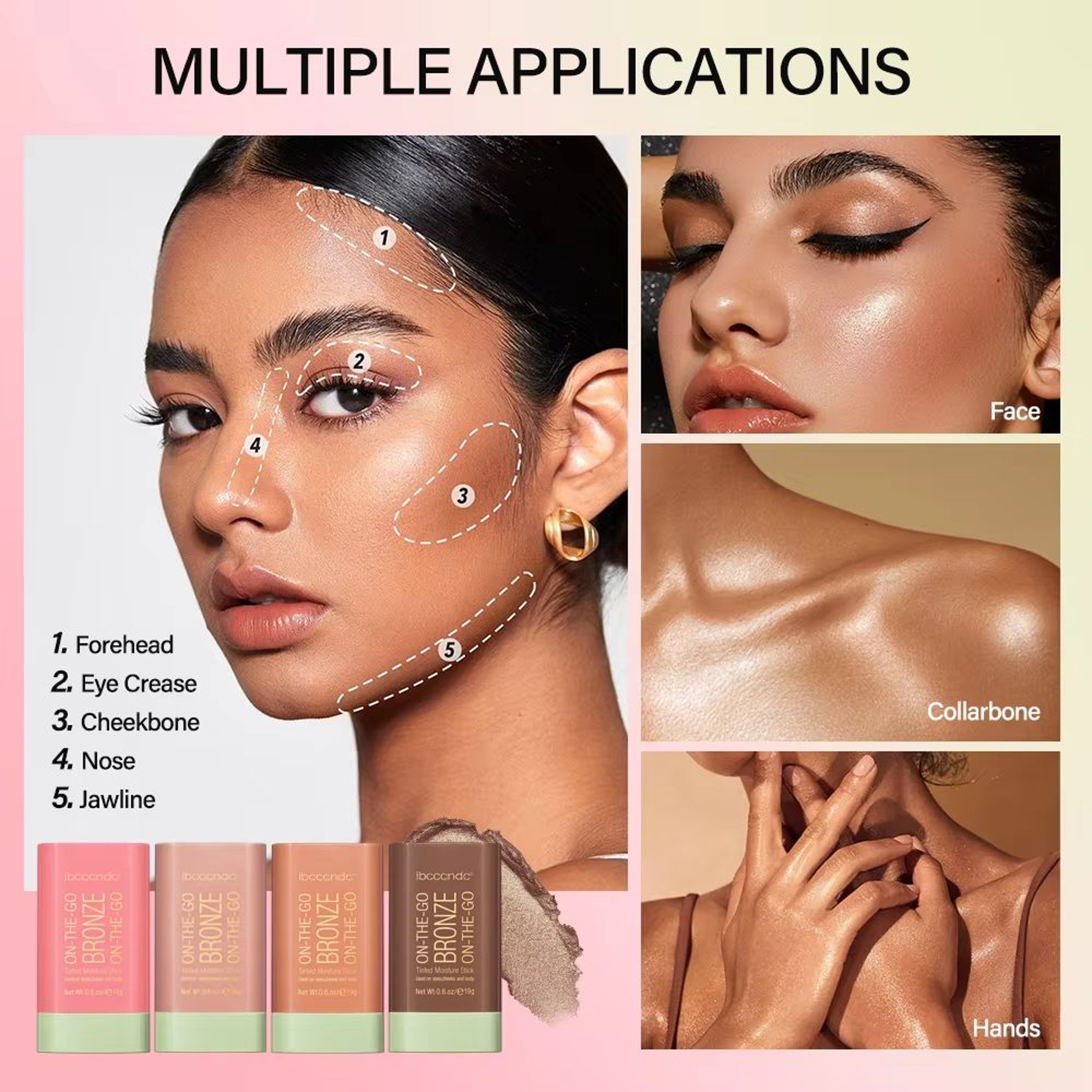 Radiant Glow Highlighter Stick 3 Color Face Contour Stick Brightening Concealer Makeup Pen 5