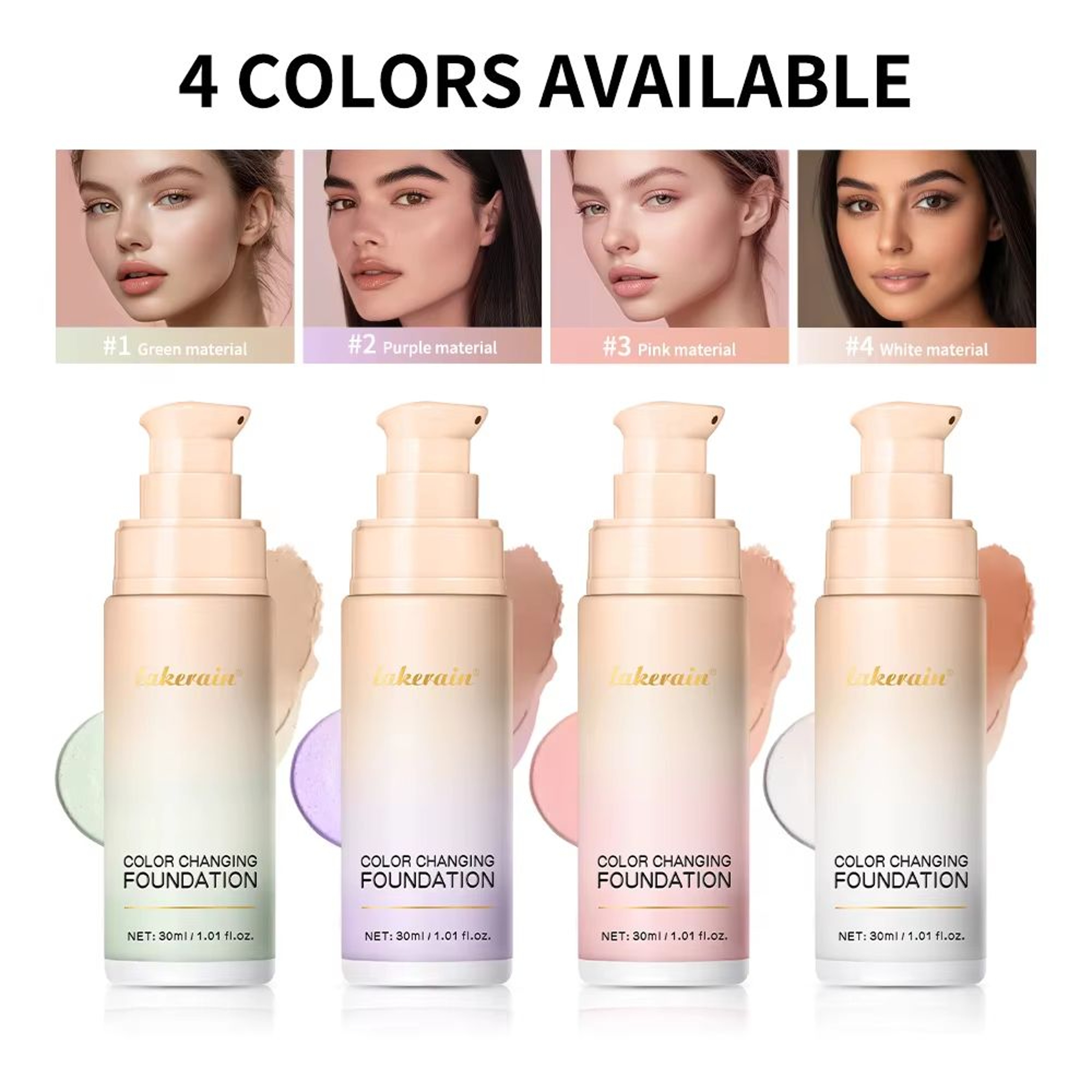 Magic Color Changing Foundation Liquid CC Cream Foundation Long Lasting Skin Tone Matching Base 0