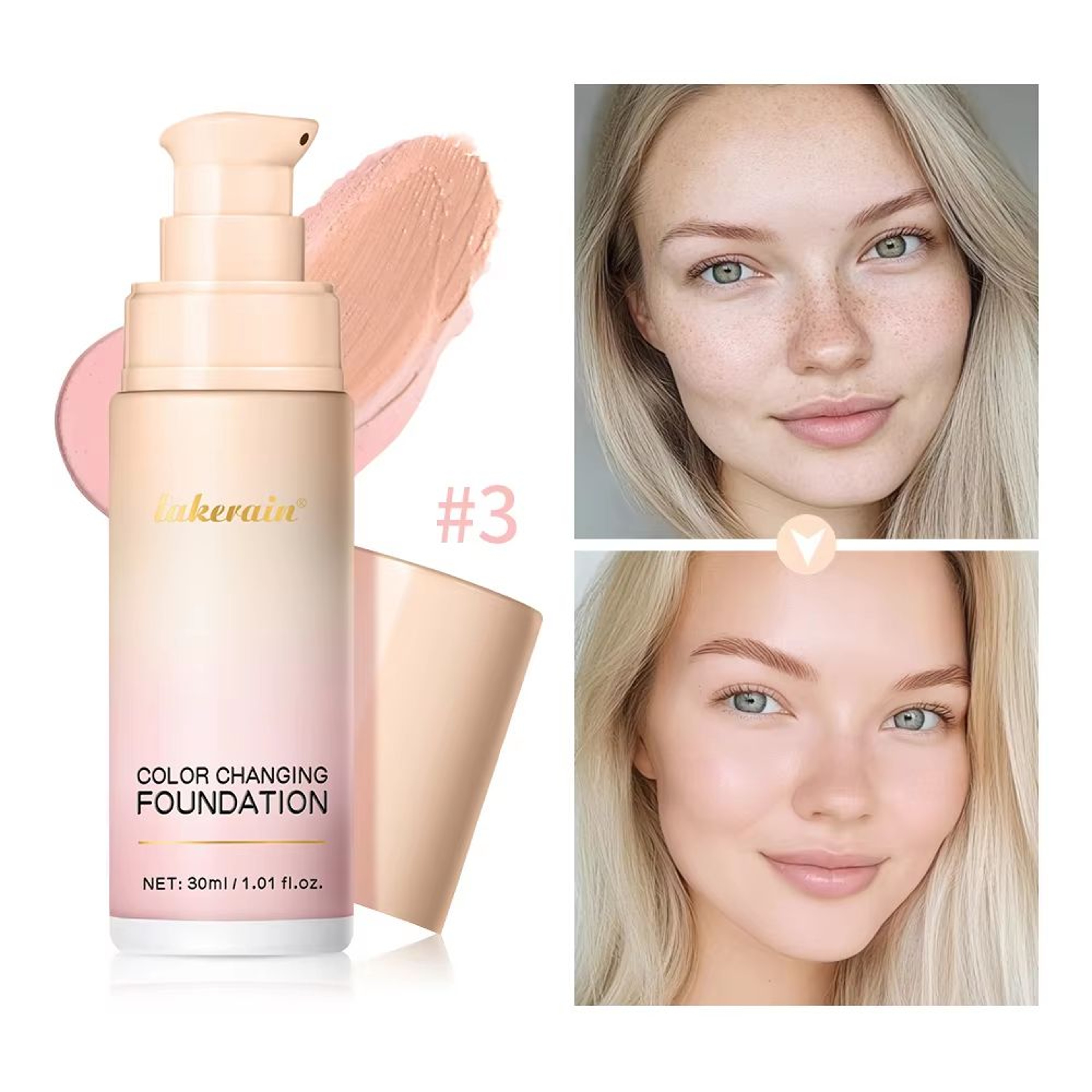 Magic Color Changing Foundation Liquid CC Cream Foundation Long Lasting Skin Tone Matching Base 9