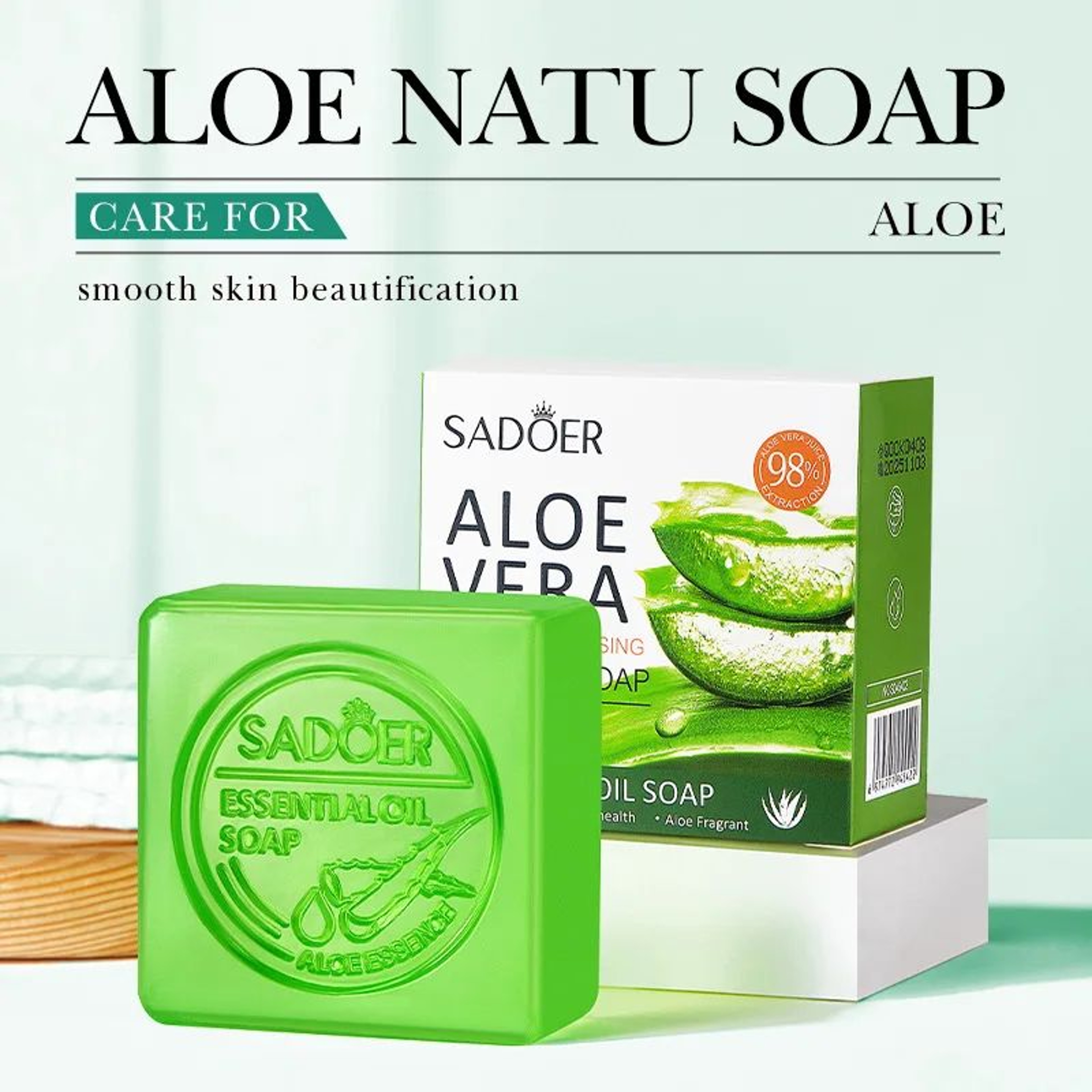 SADOER Aloe Vera Facial Soap Deep Cleansing Face Wash For Oil Control And Hydrating Skin Care 2