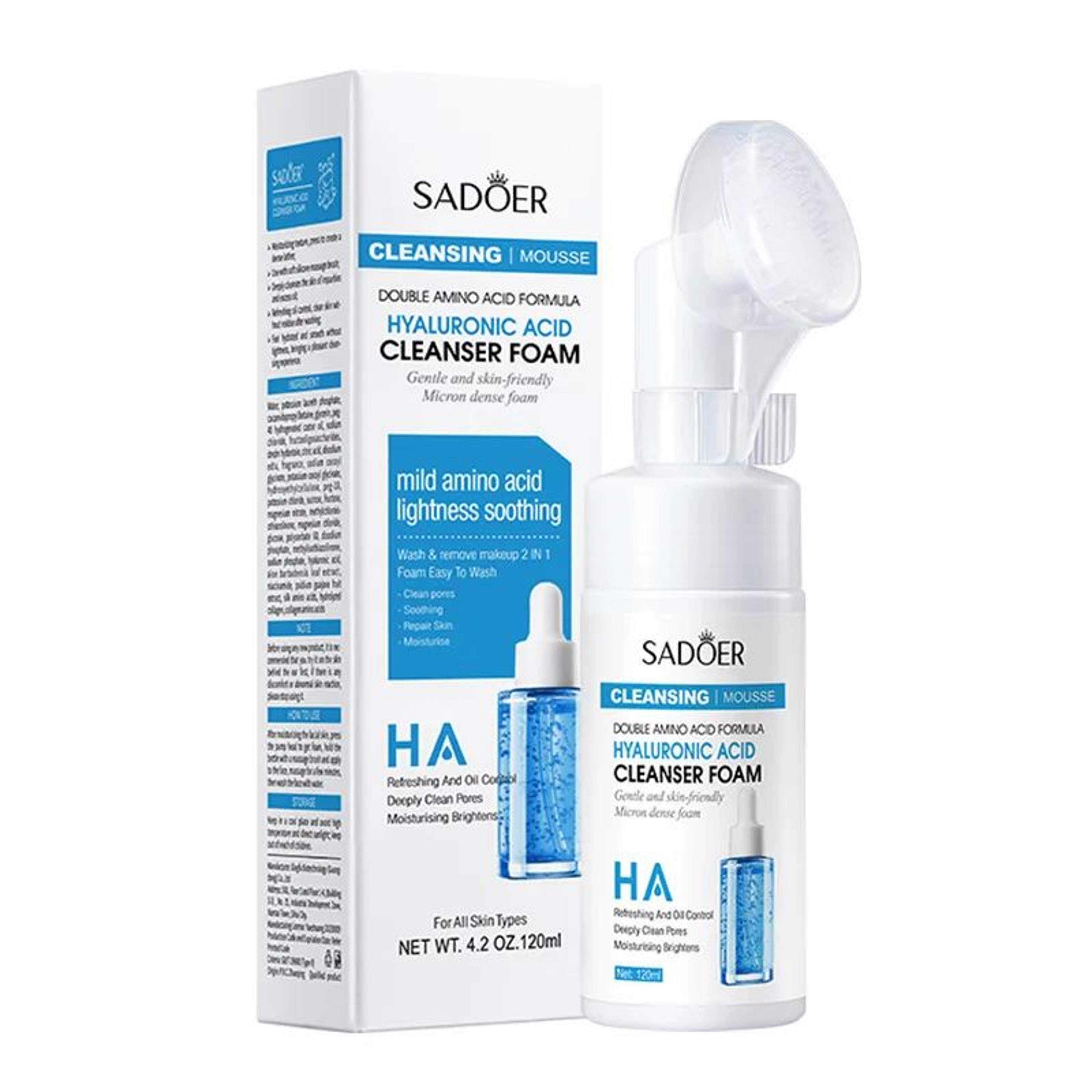 SADOER Q10 Vitamin C Facial Cleanser Brightening Face Wash Foam For Hydrating And Deep Cleansing 5