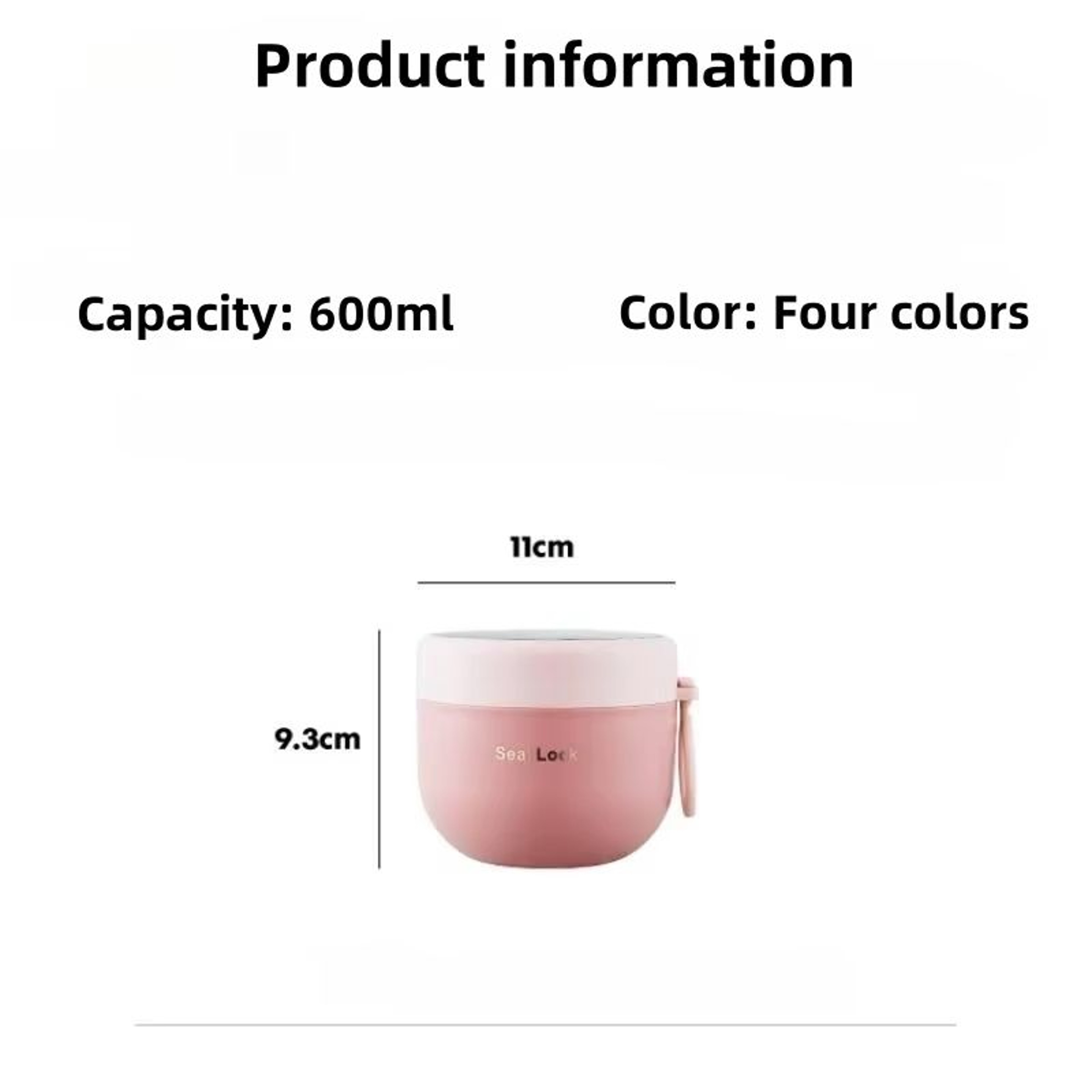 600ML Stainless Steel Lunch Bowl Microwave Safe Soup Noodle Container With Lid 5