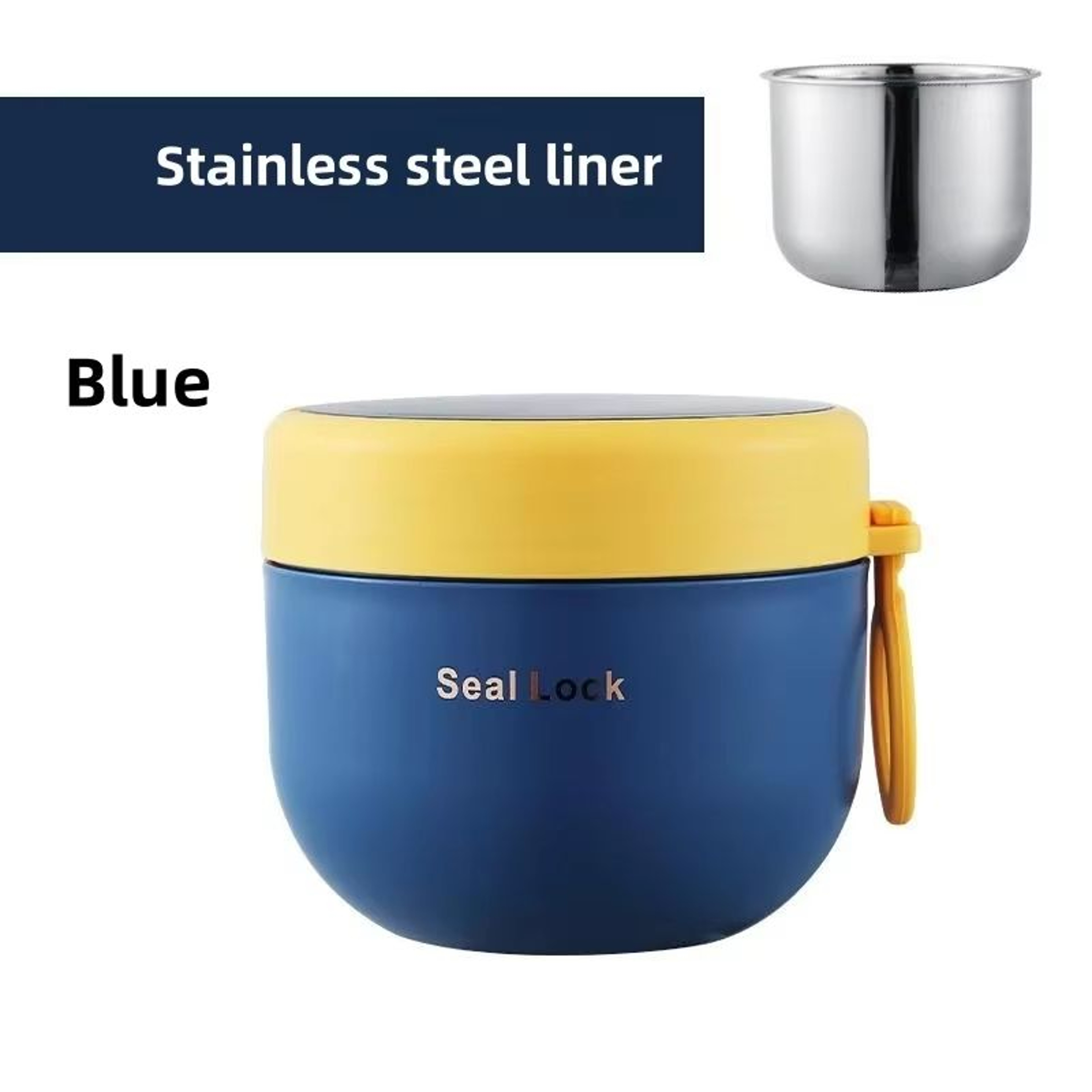 600ML Stainless Steel Lunch Bowl Microwave Safe Soup Noodle Container With Lid 7